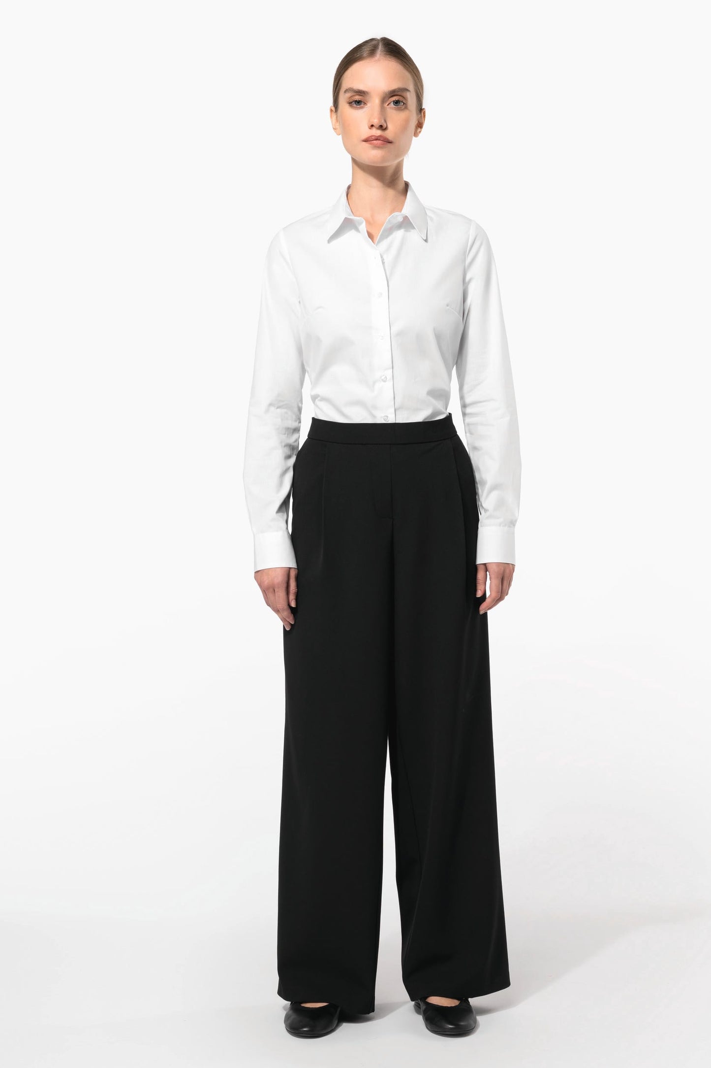 K510 - Camicia donna in popeline manica lunga