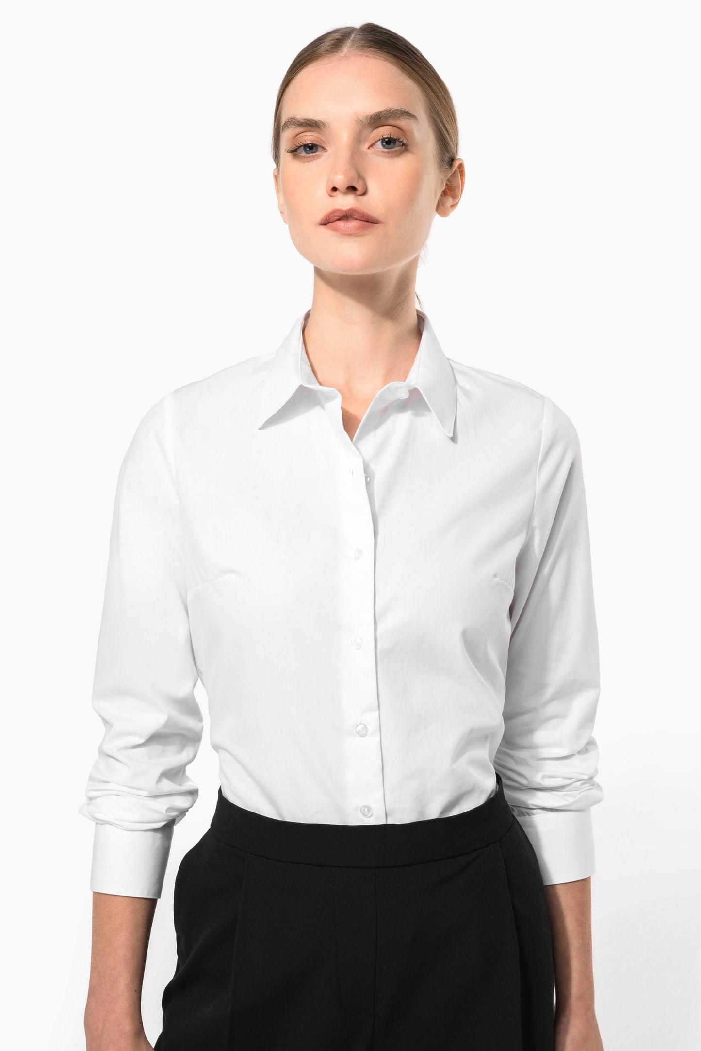 K510 - Camicia donna in popeline manica lunga