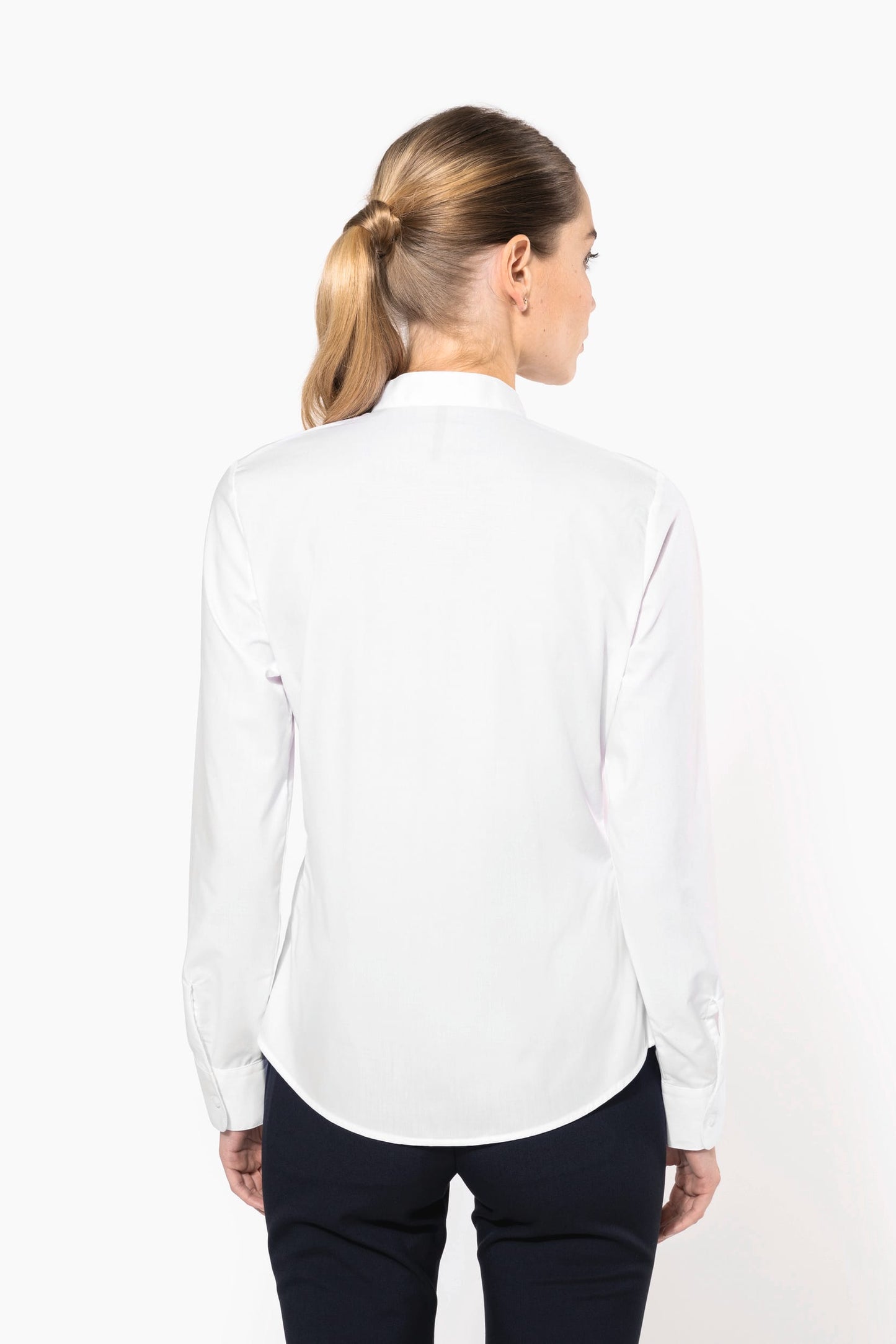 K514 - Camicia donna collo alla coreana manica lunga