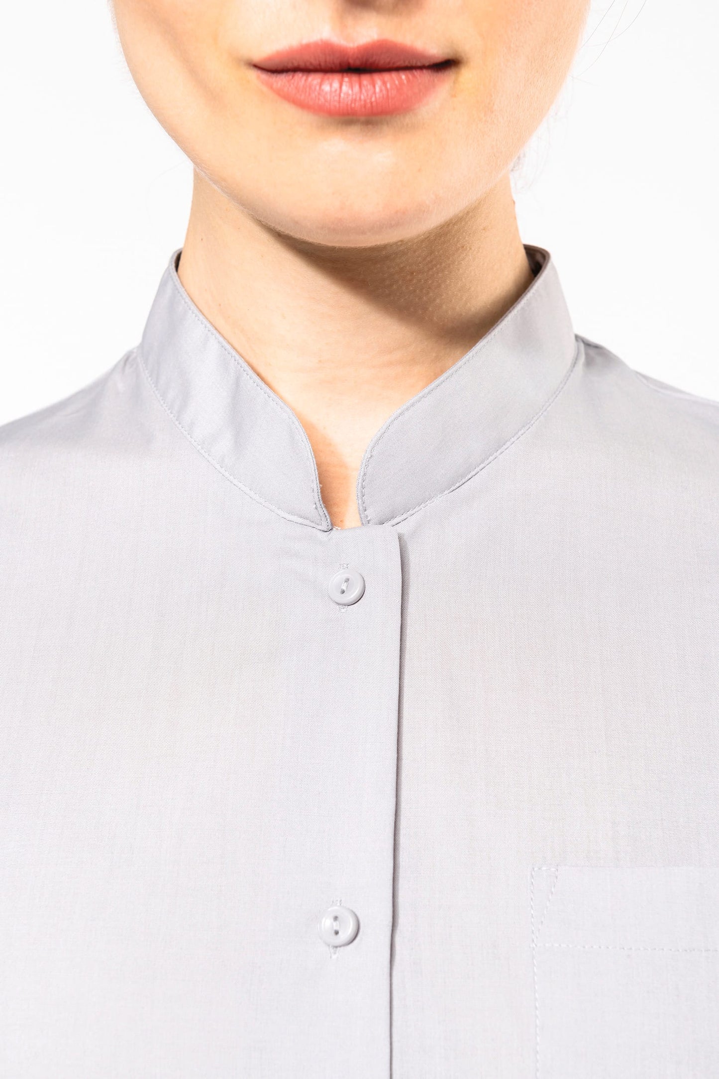 K514C - Camicia donna collo alla coreana manica lunga