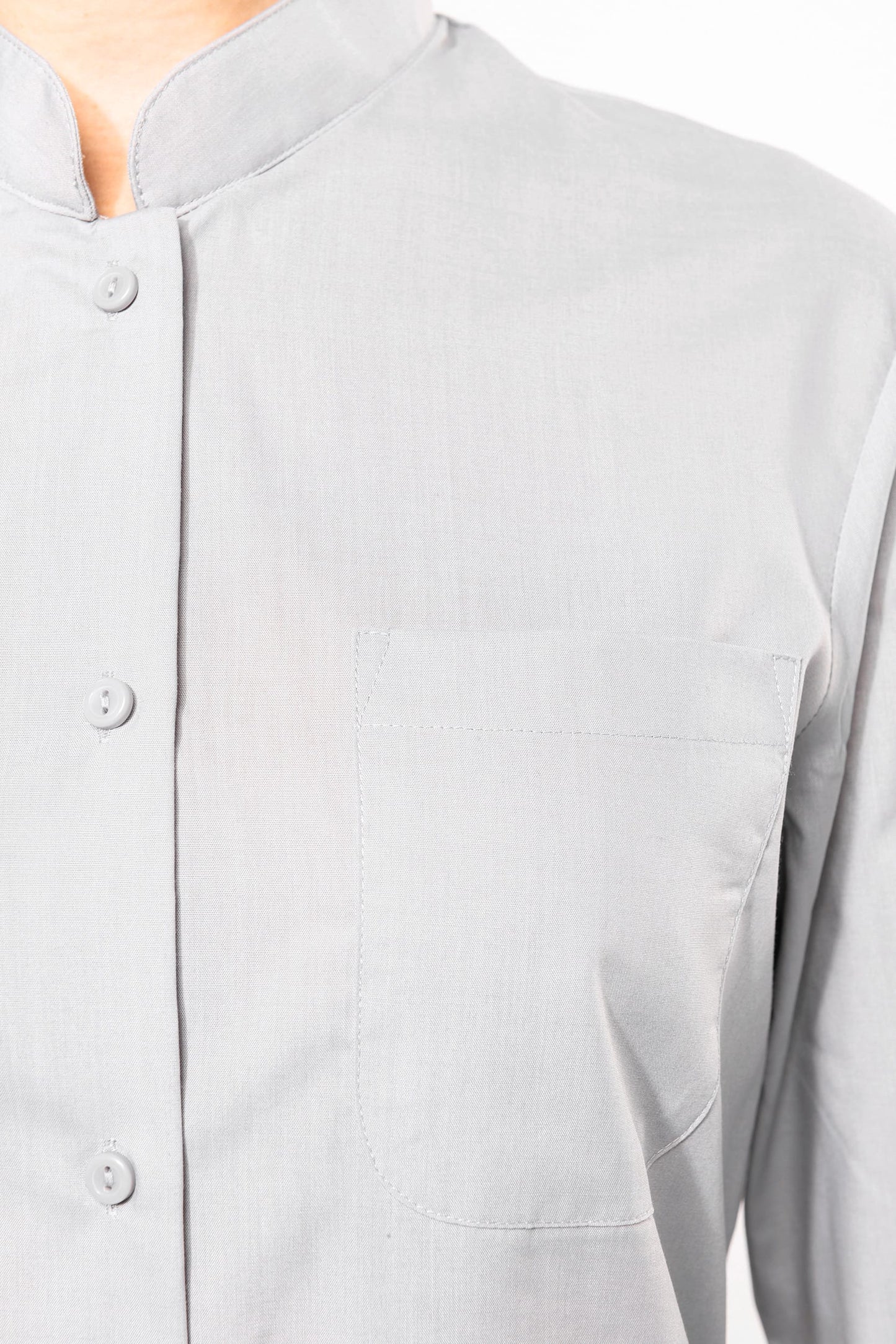 K514 - Camicia donna collo alla coreana manica lunga