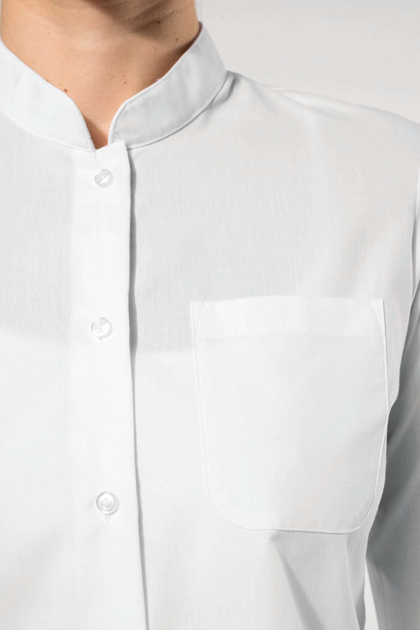 K514 - Camicia donna collo alla coreana manica lunga