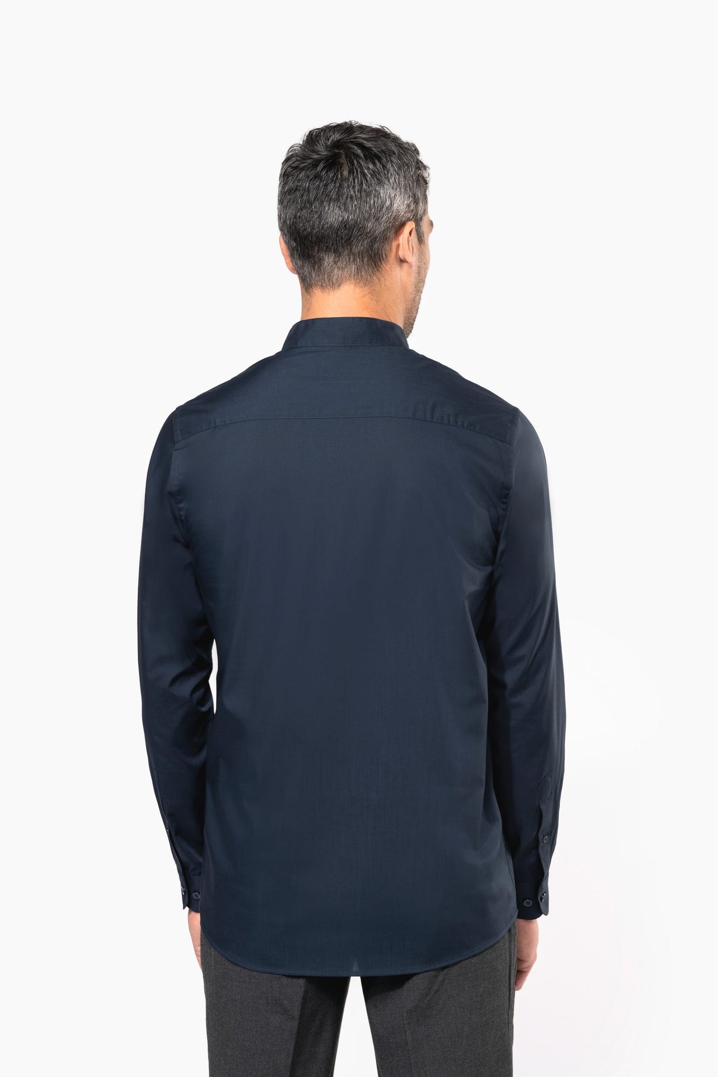 K515C - Camicia uomo collo alla coreana manica lunga