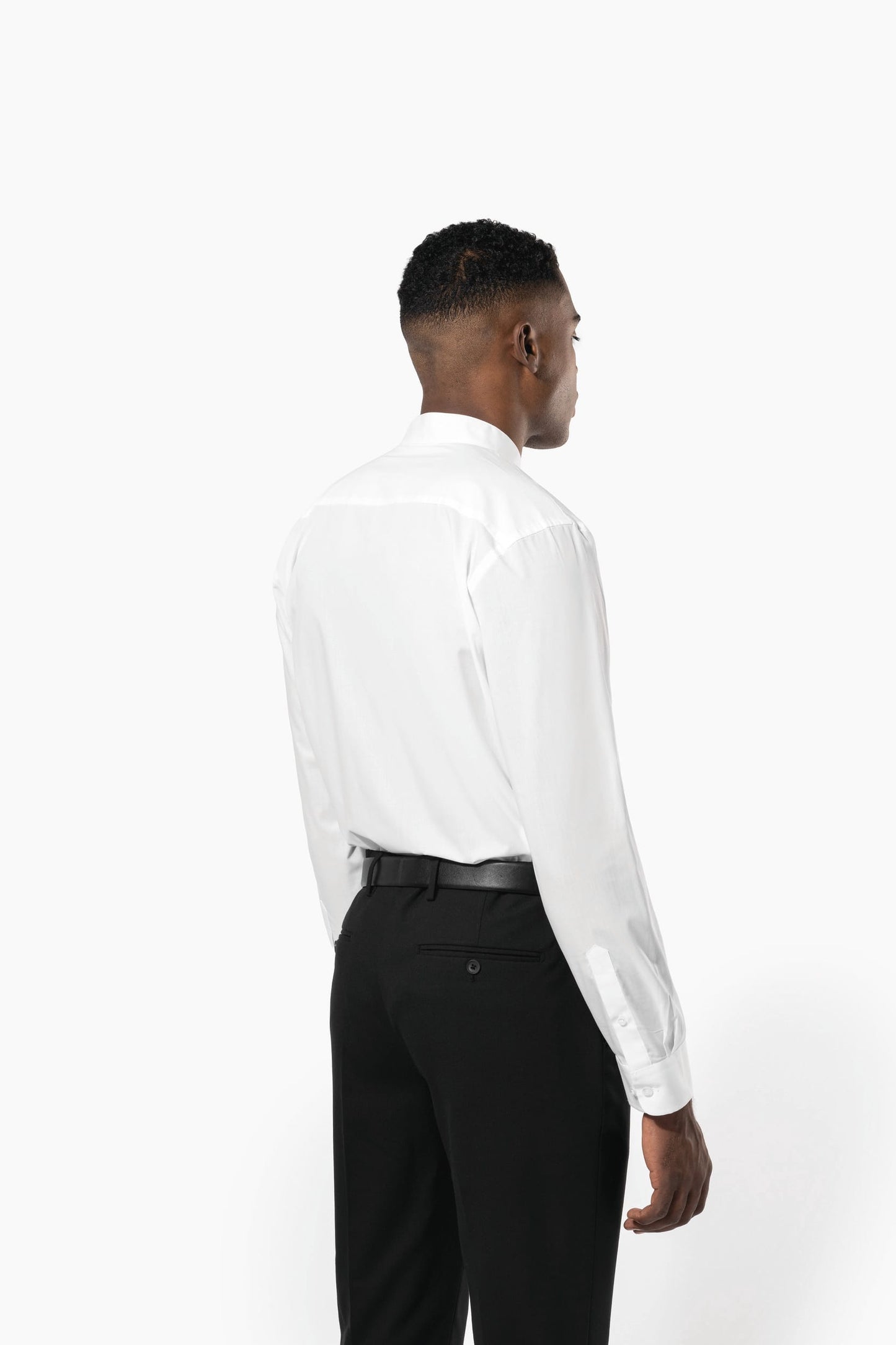 K515C - Camicia uomo collo alla coreana manica lunga