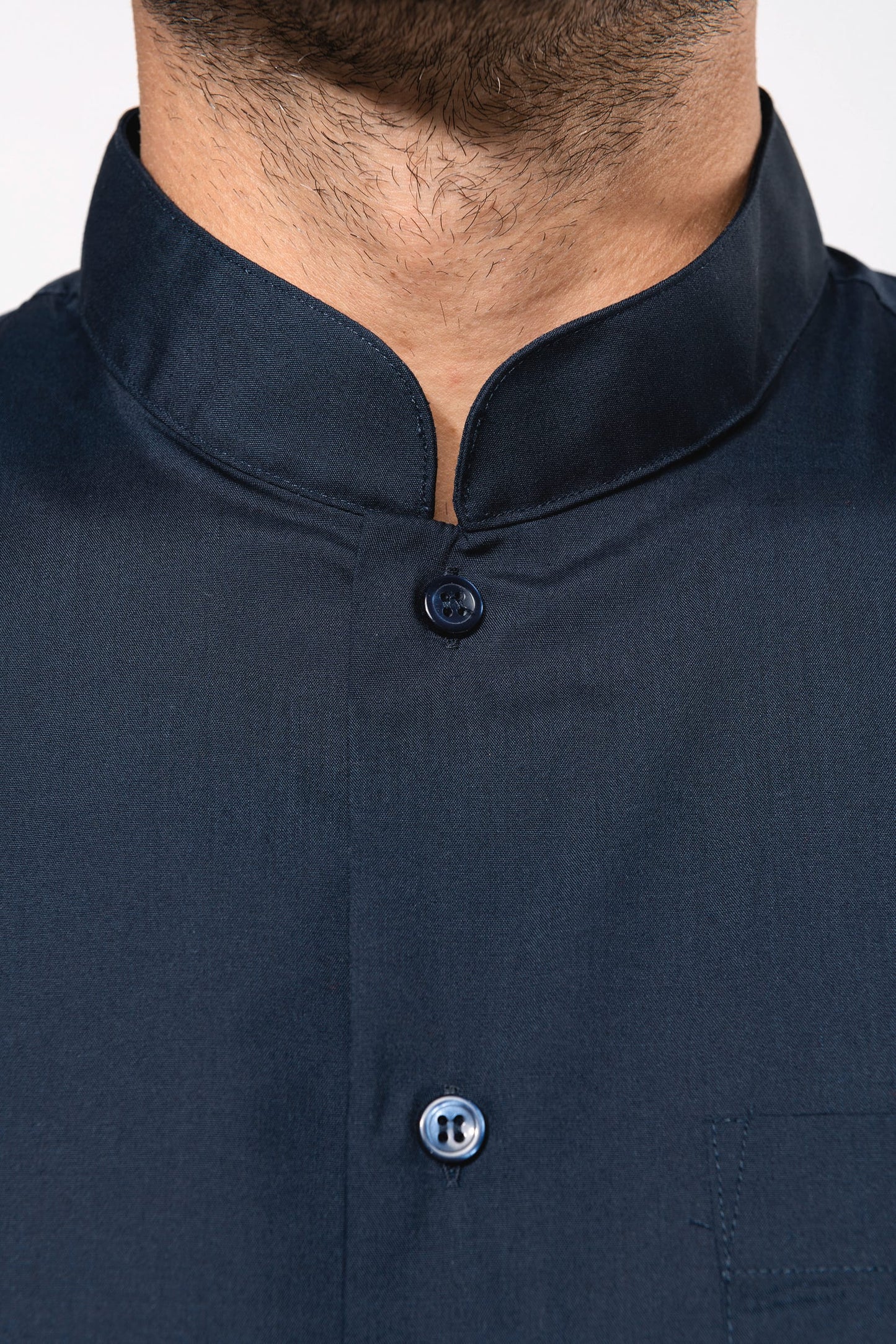 K515C - Camicia uomo collo alla coreana manica lunga