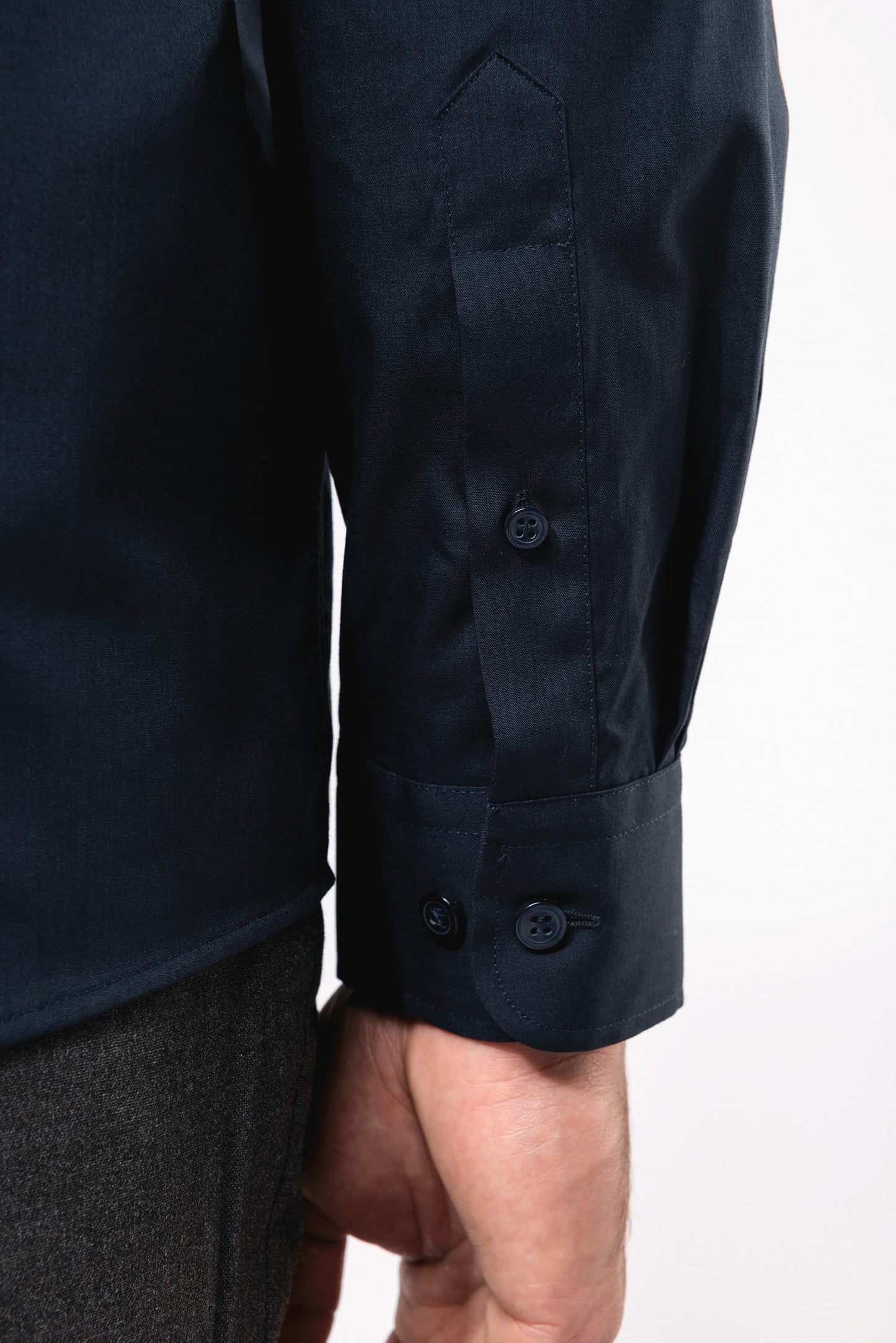 K515C - Camicia uomo collo alla coreana manica lunga