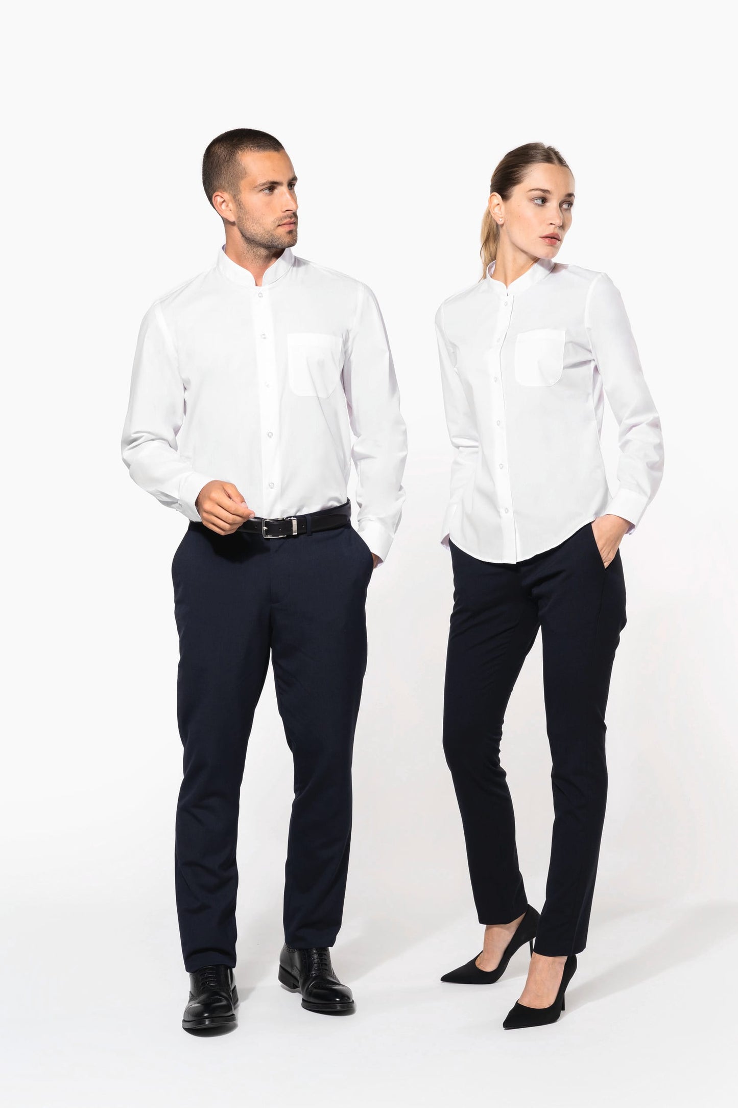 K515 - Camicia uomo collo alla coreana manica lunga