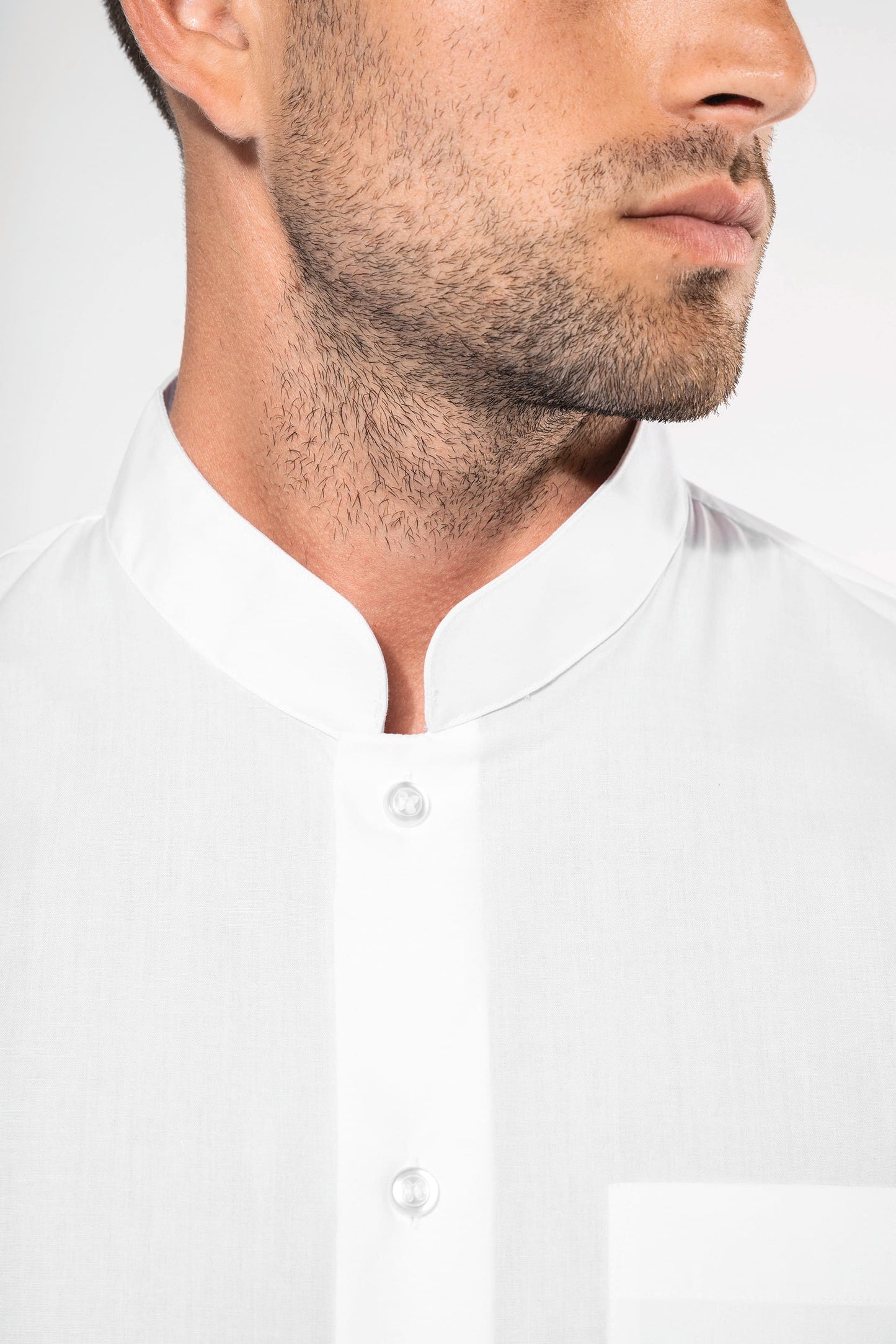 K515 - Camicia uomo collo alla coreana manica lunga