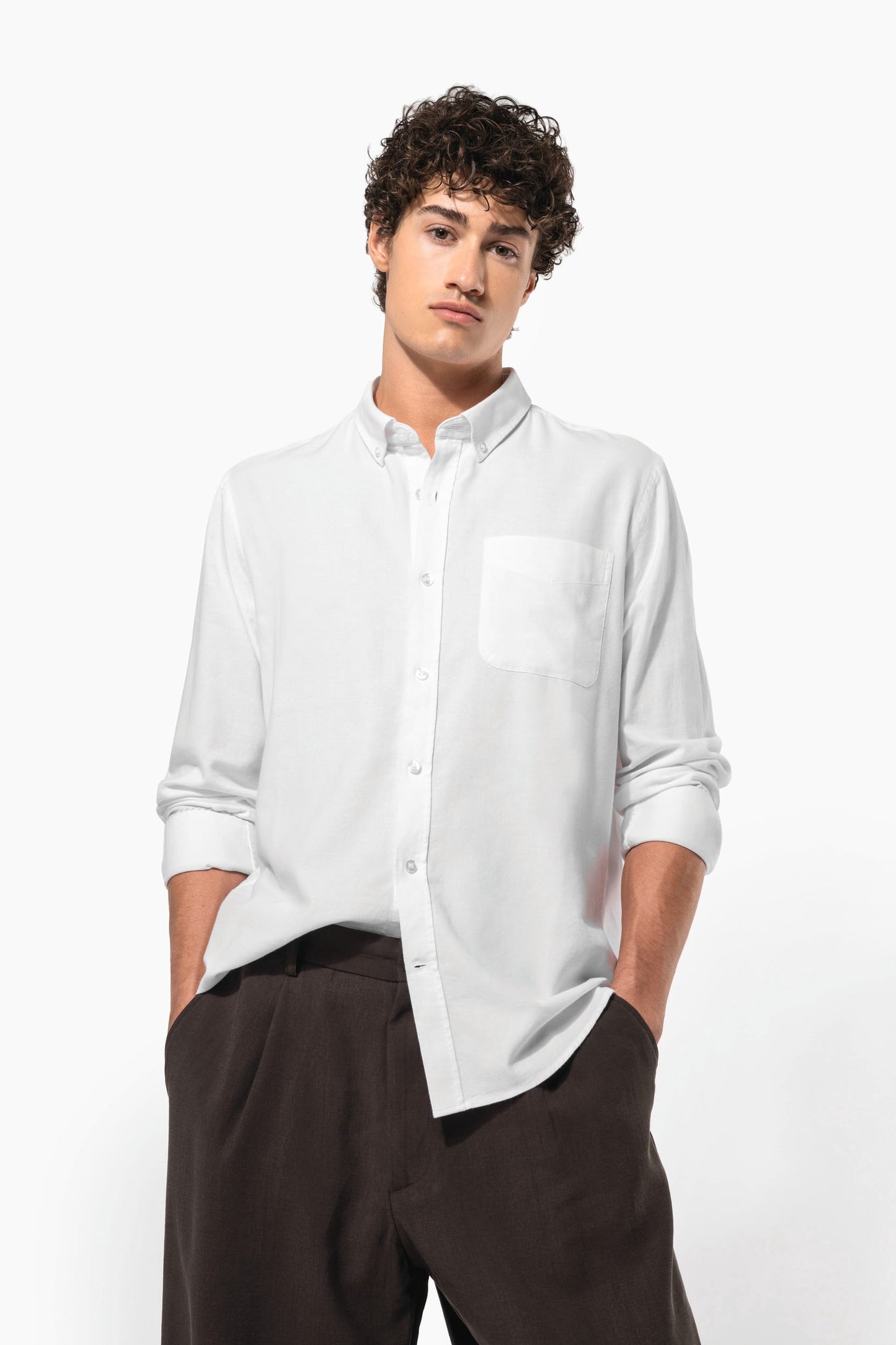 K516 - Camicia Oxford uomo<br/>manica lunga