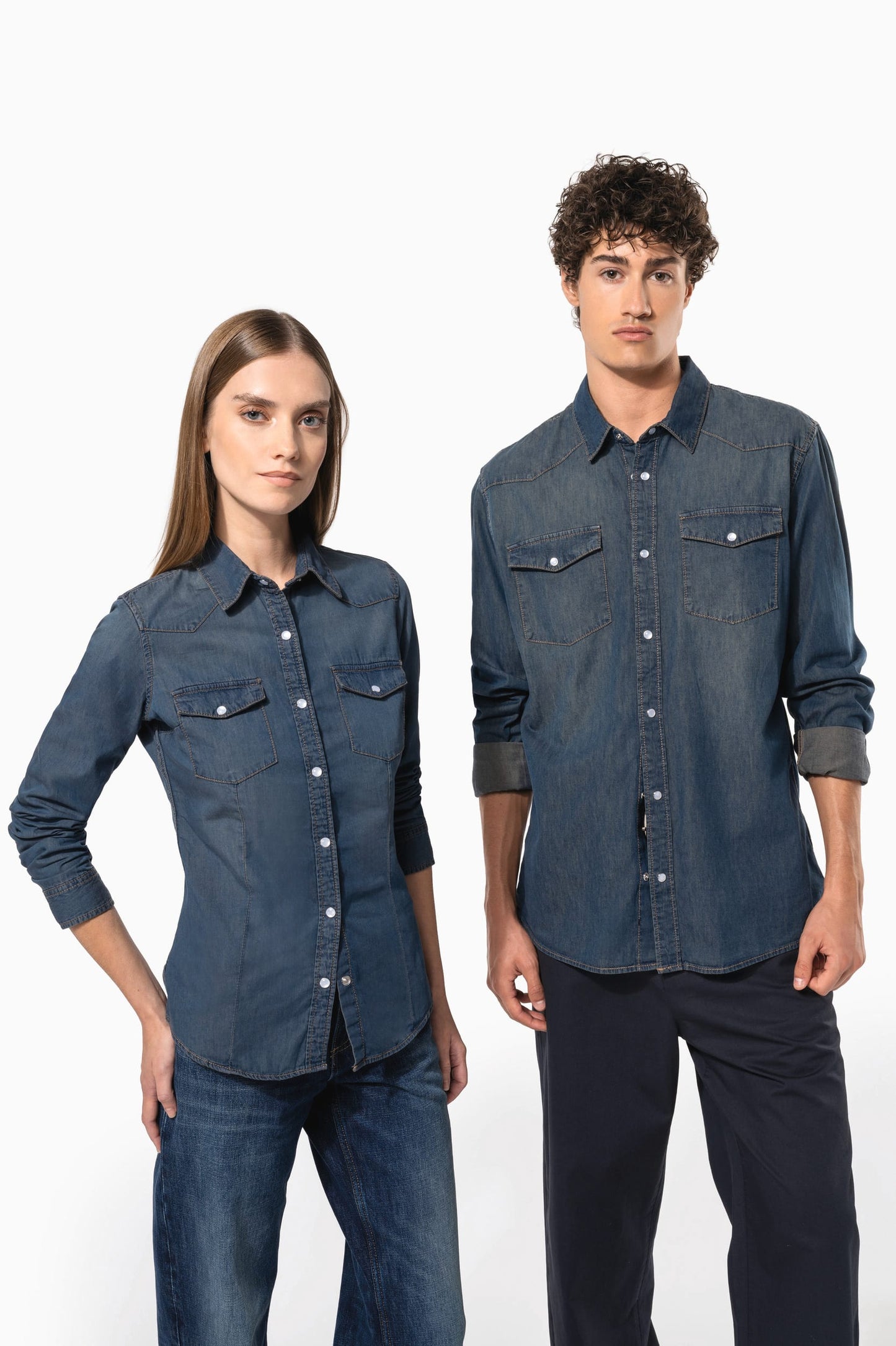 K519 - Camicia uomo Denim manica lunga