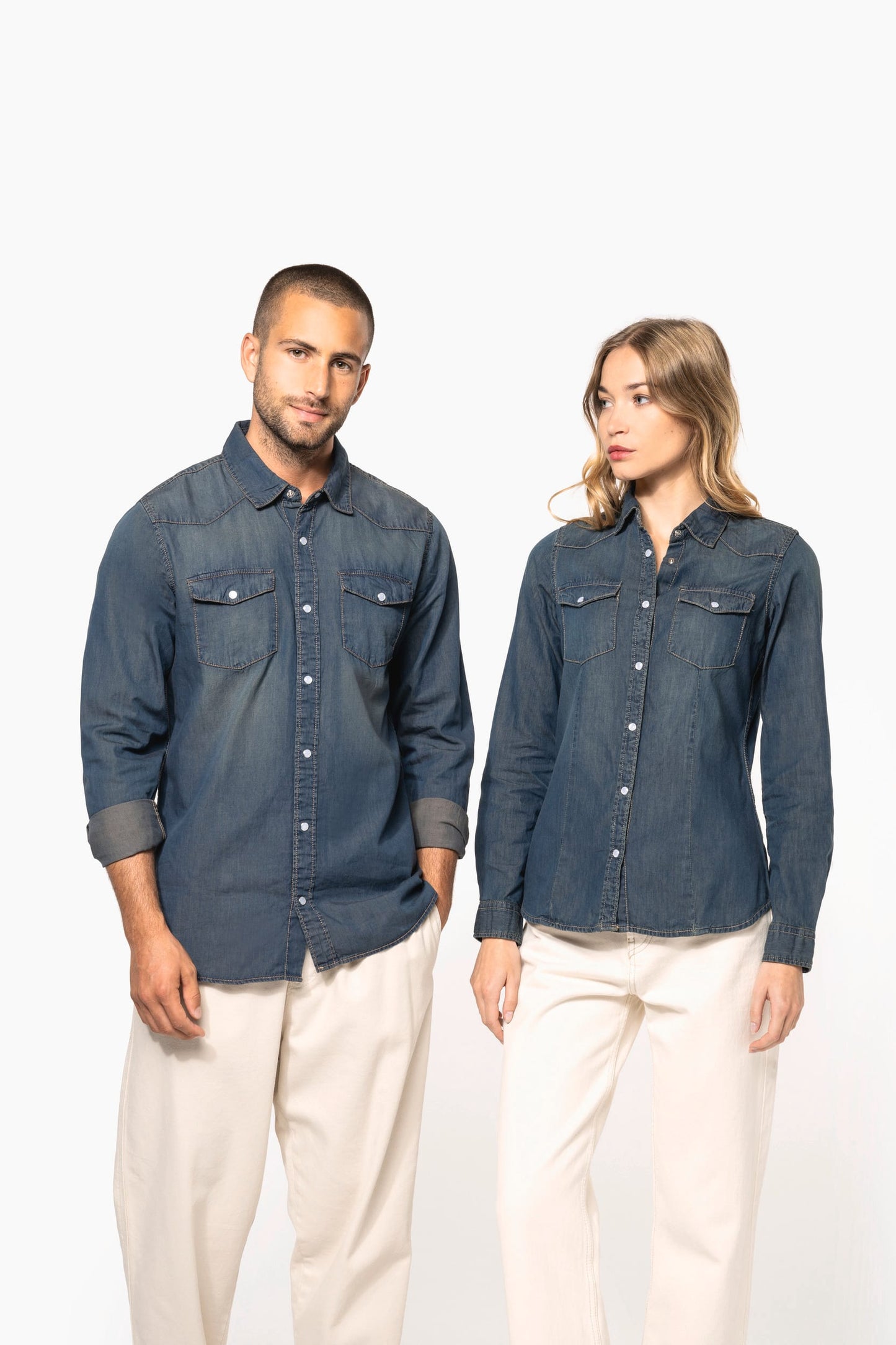 K519 - Camicia uomo Denim manica lunga