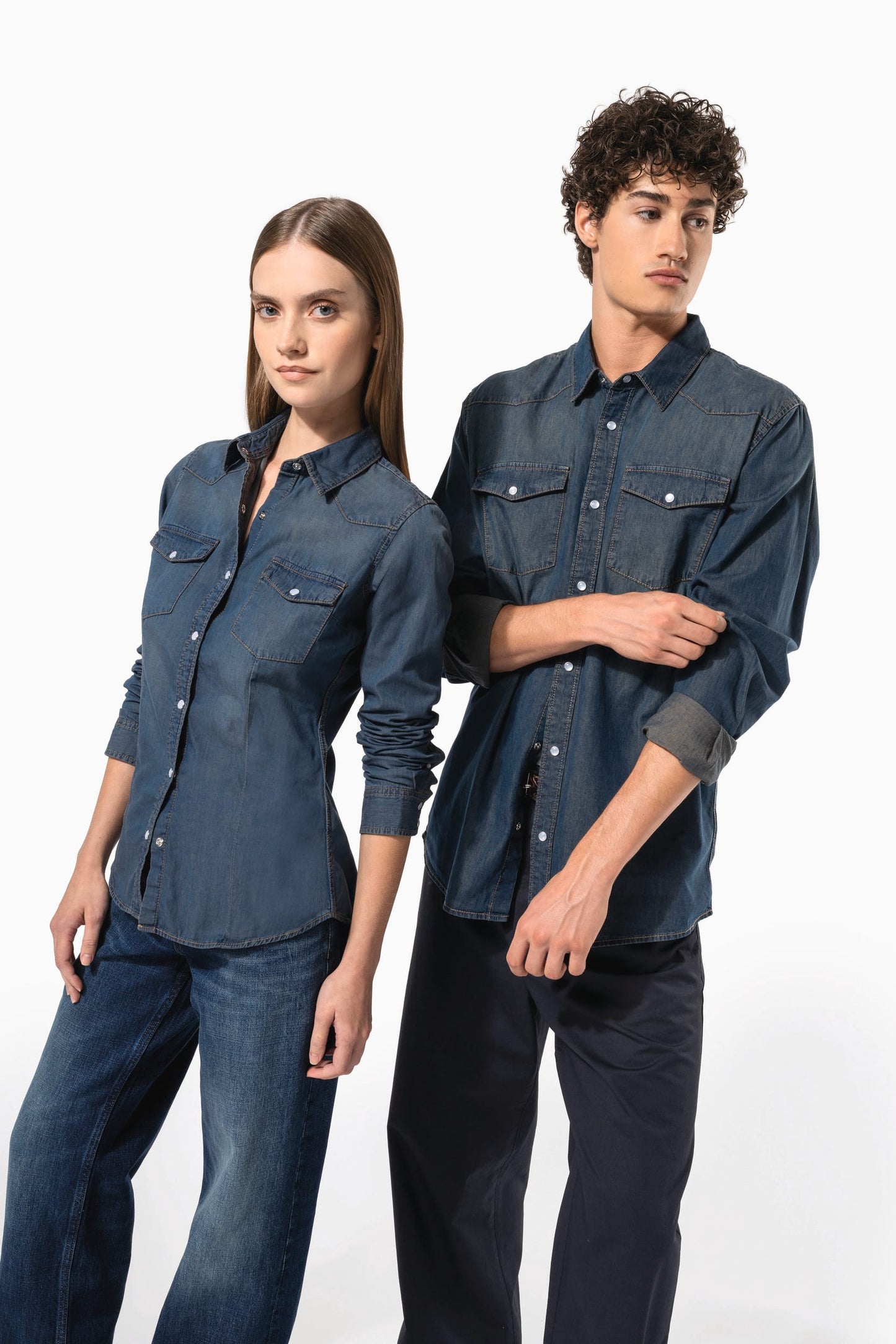 K519 - Camicia uomo Denim manica lunga