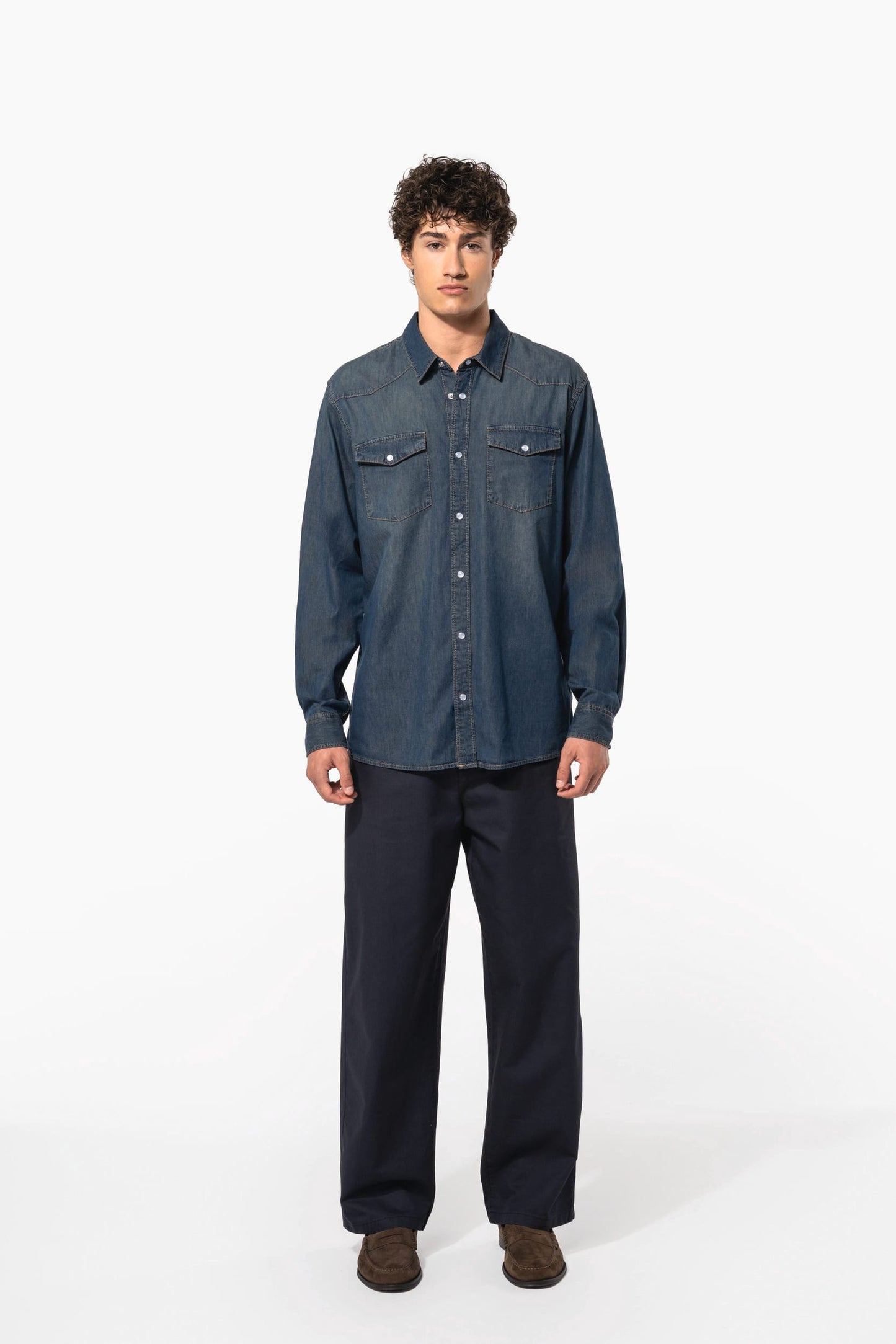 K519 - Camicia uomo Denim manica lunga