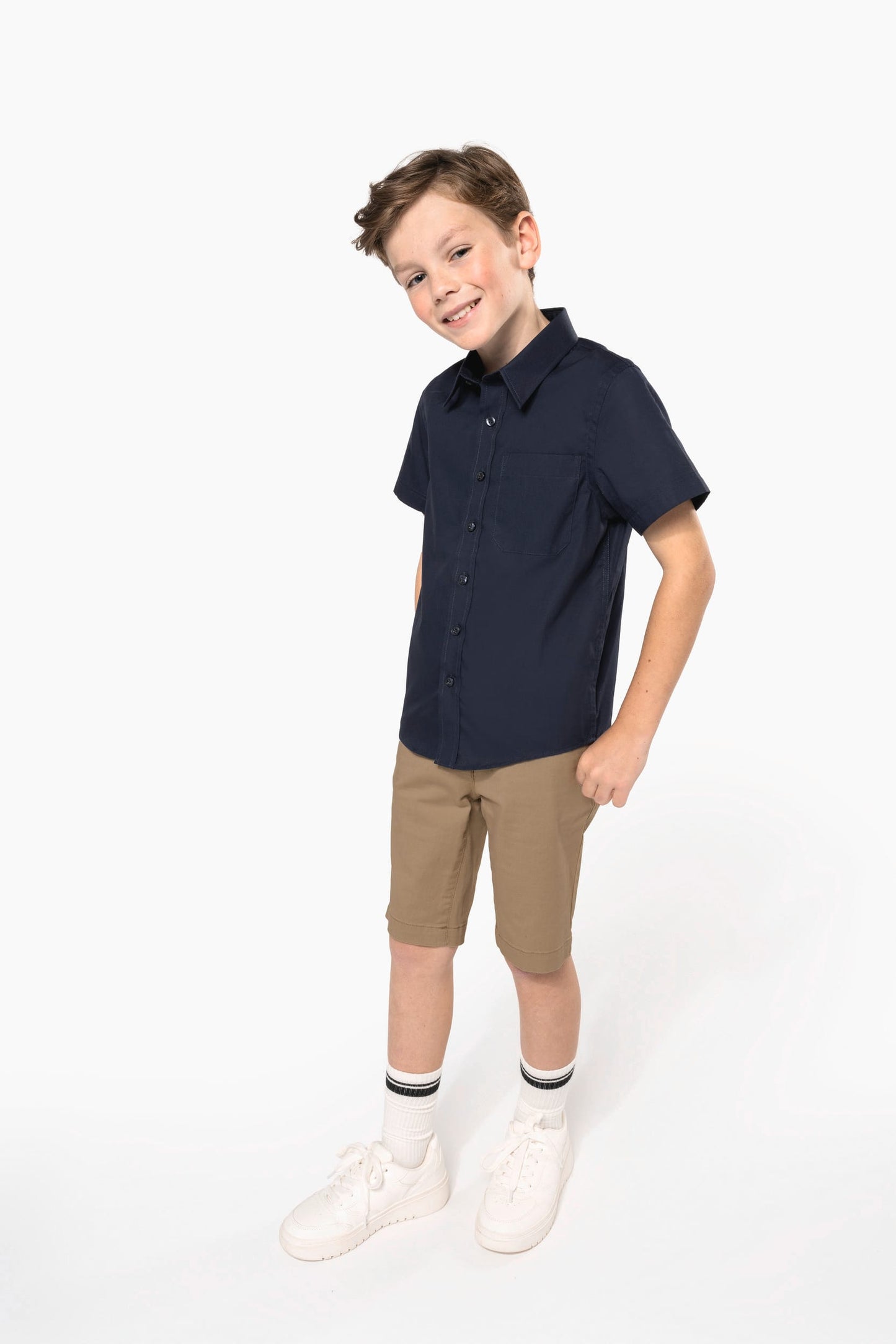 K520 - Camicia bambino in popeline manica corta