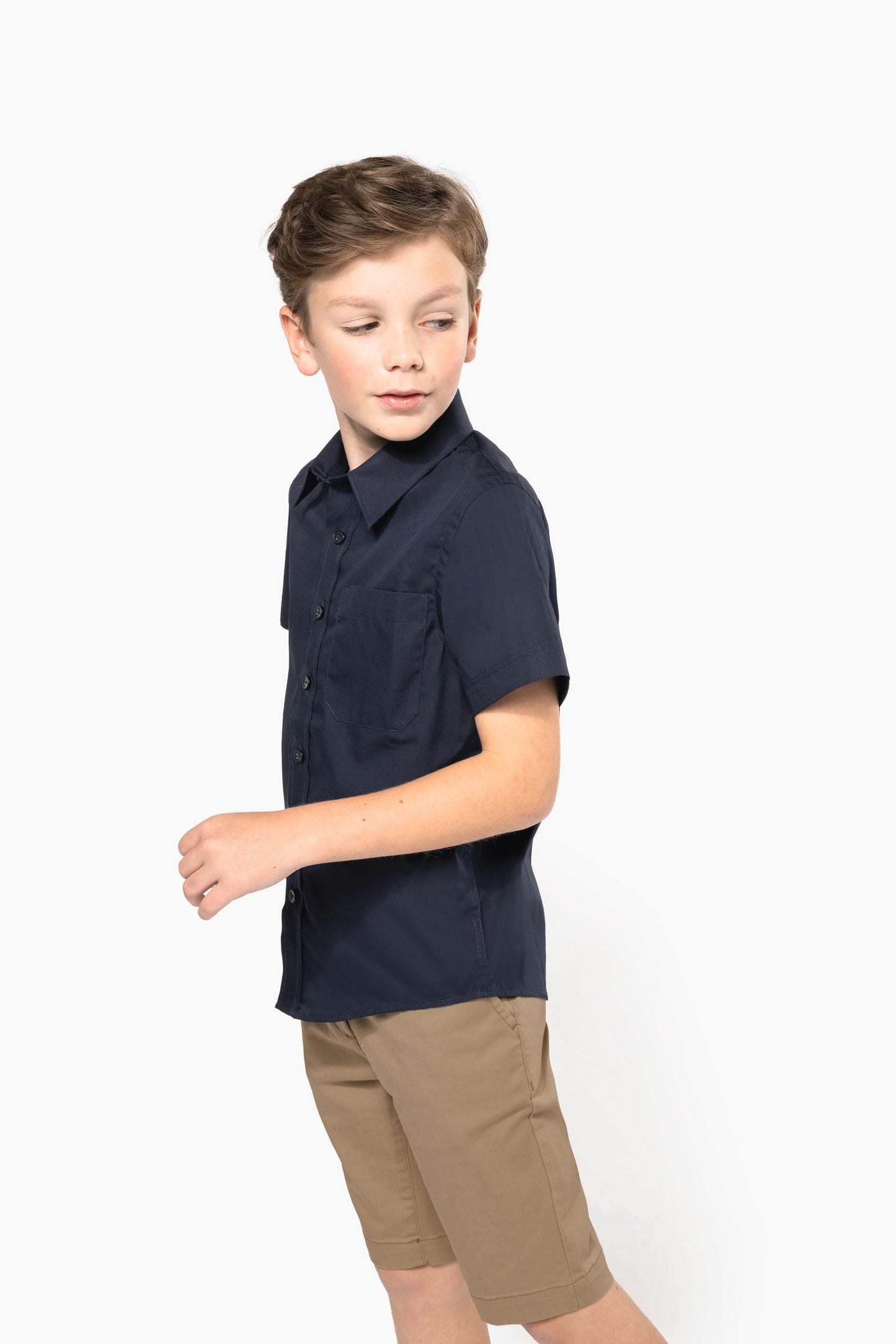 K520C - Camicia bambino in popeline manica corta