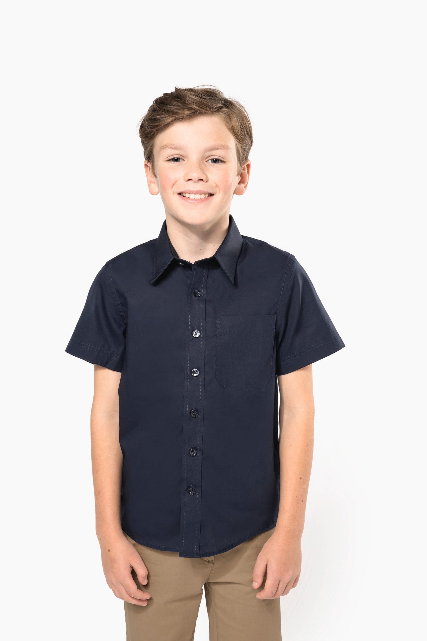 K520 - Camicia bambino in popeline manica corta