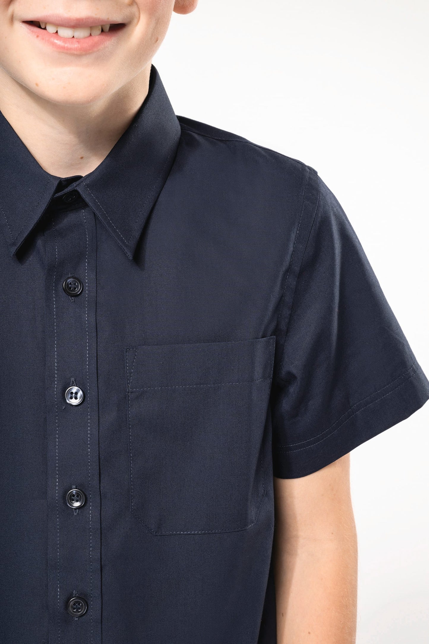 K520C - Camicia bambino in popeline manica corta