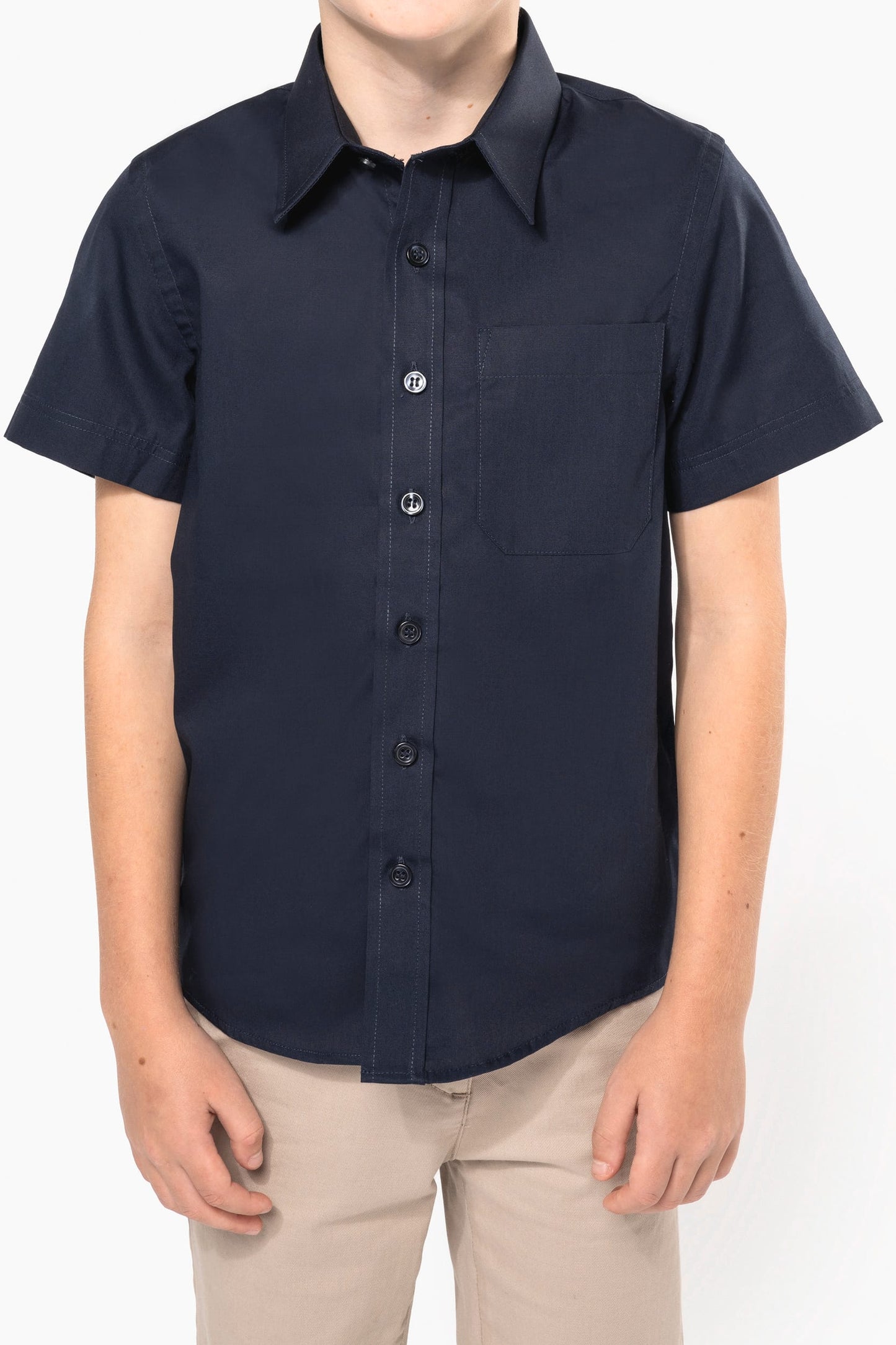 K520C - Camicia bambino in popeline manica corta