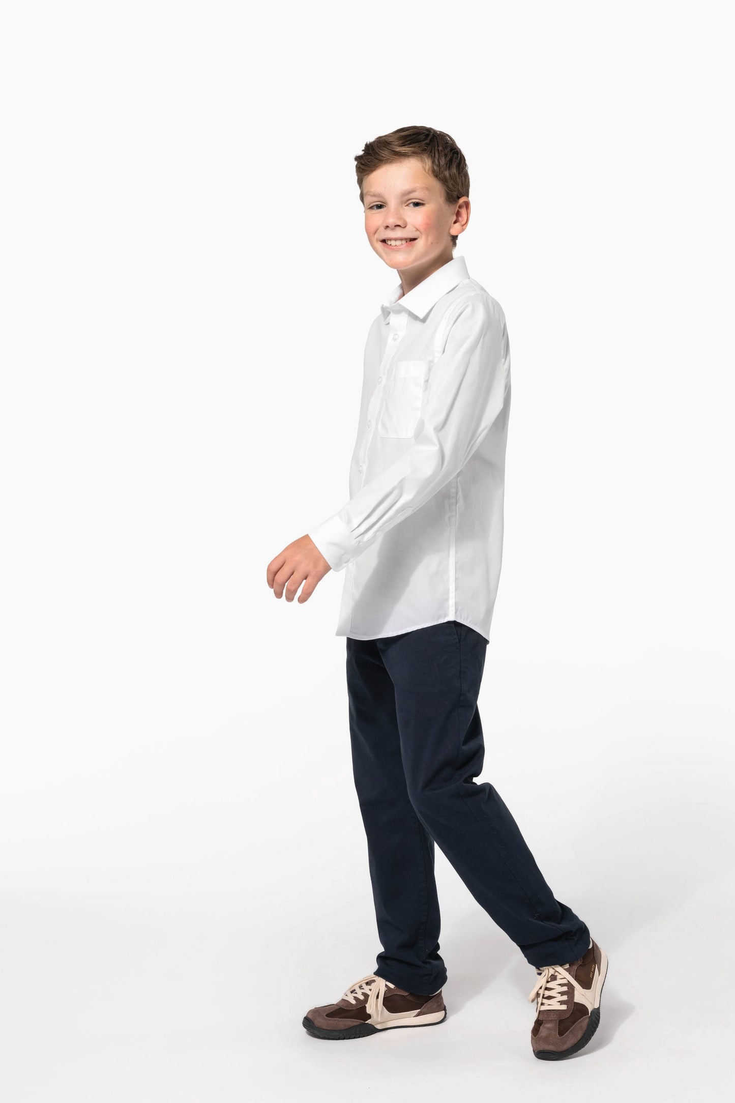 K521 - Camicia bambino in popeline manica lunga