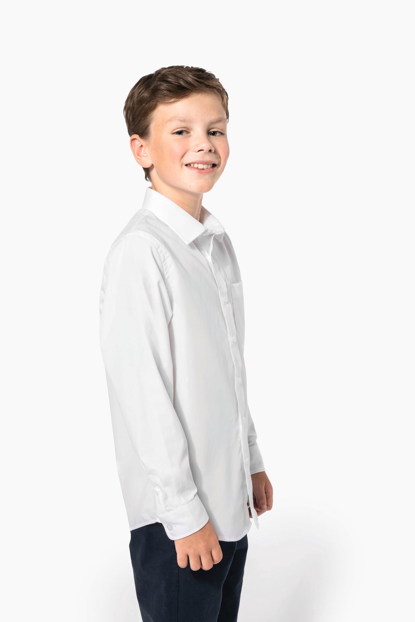 K521 - Camicia bambino in popeline manica lunga