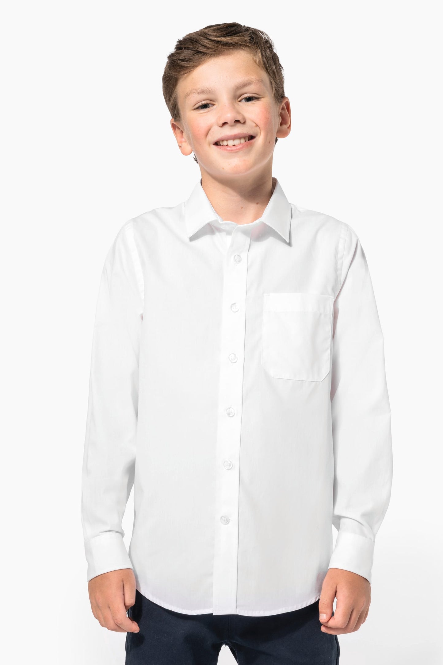K521 - Camicia bambino in popeline manica lunga