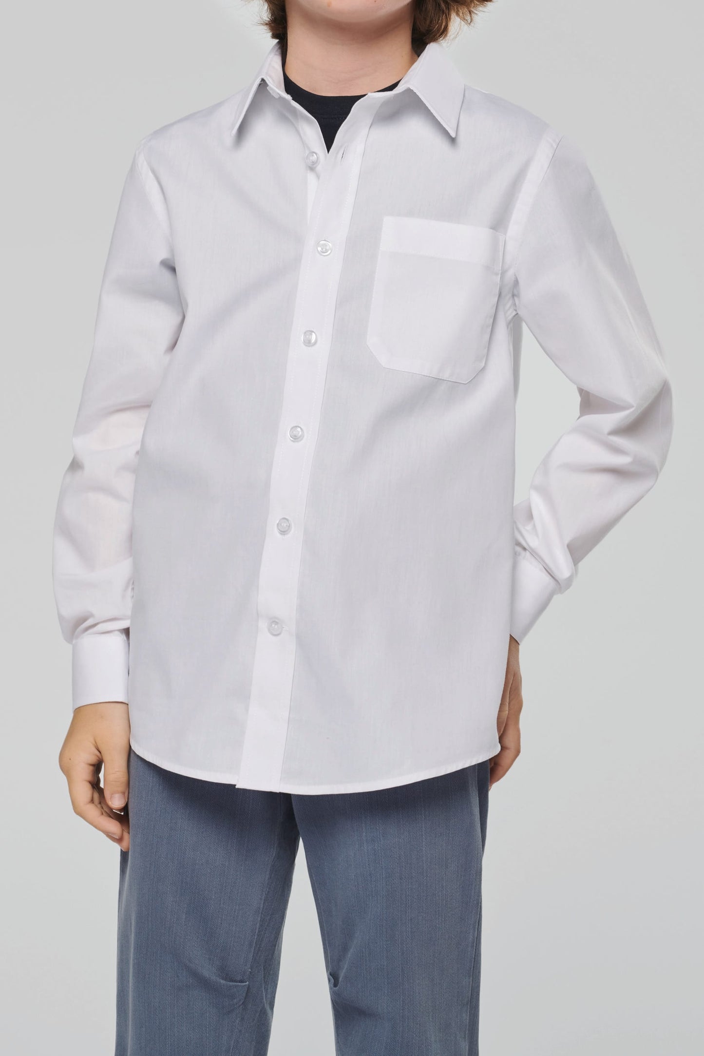 K521 - Camicia bambino in popeline manica lunga