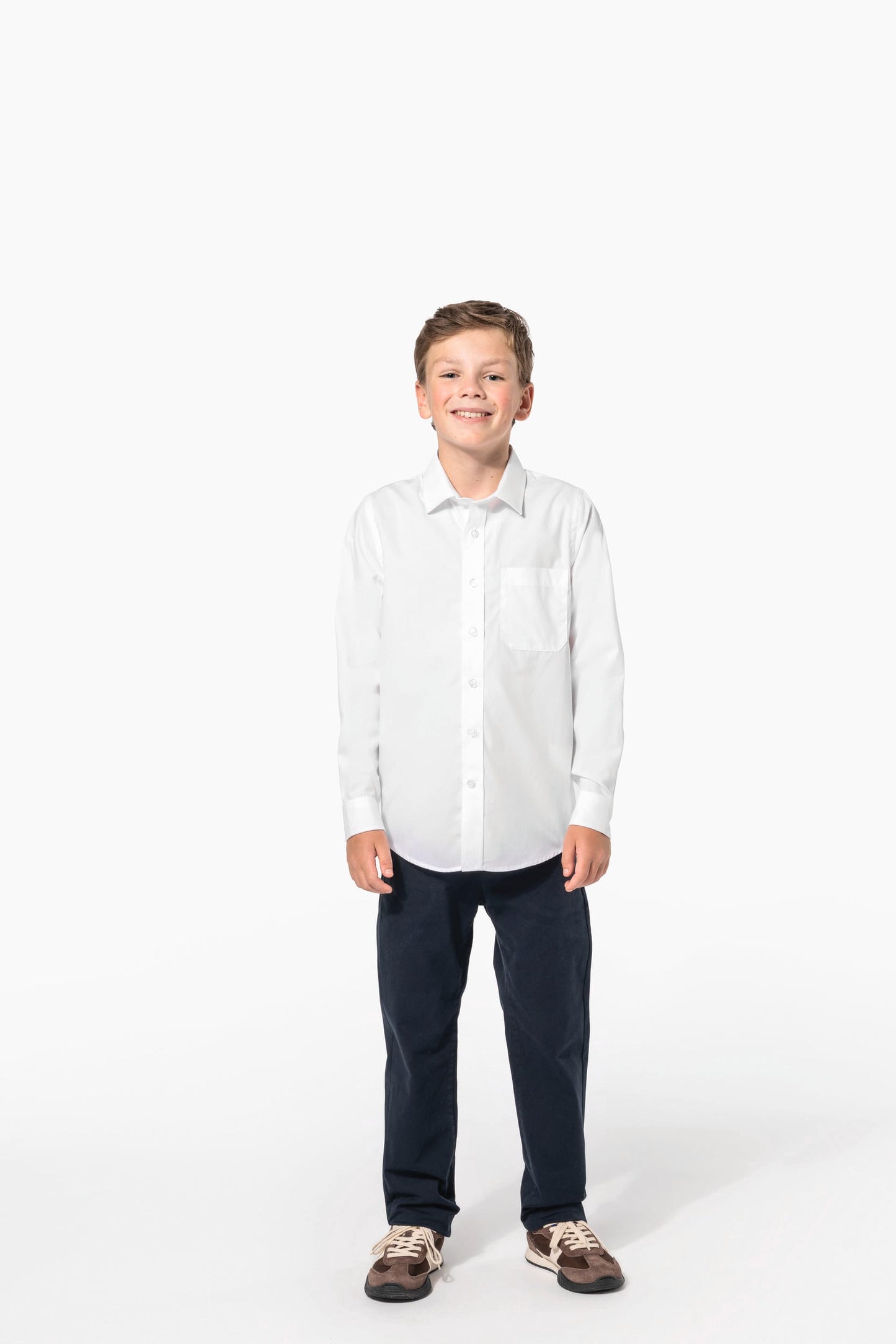 K521 - Camicia bambino in popeline manica lunga