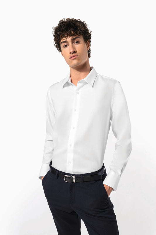 K522 - Camicia uomo attillata manica lunga no-stiro