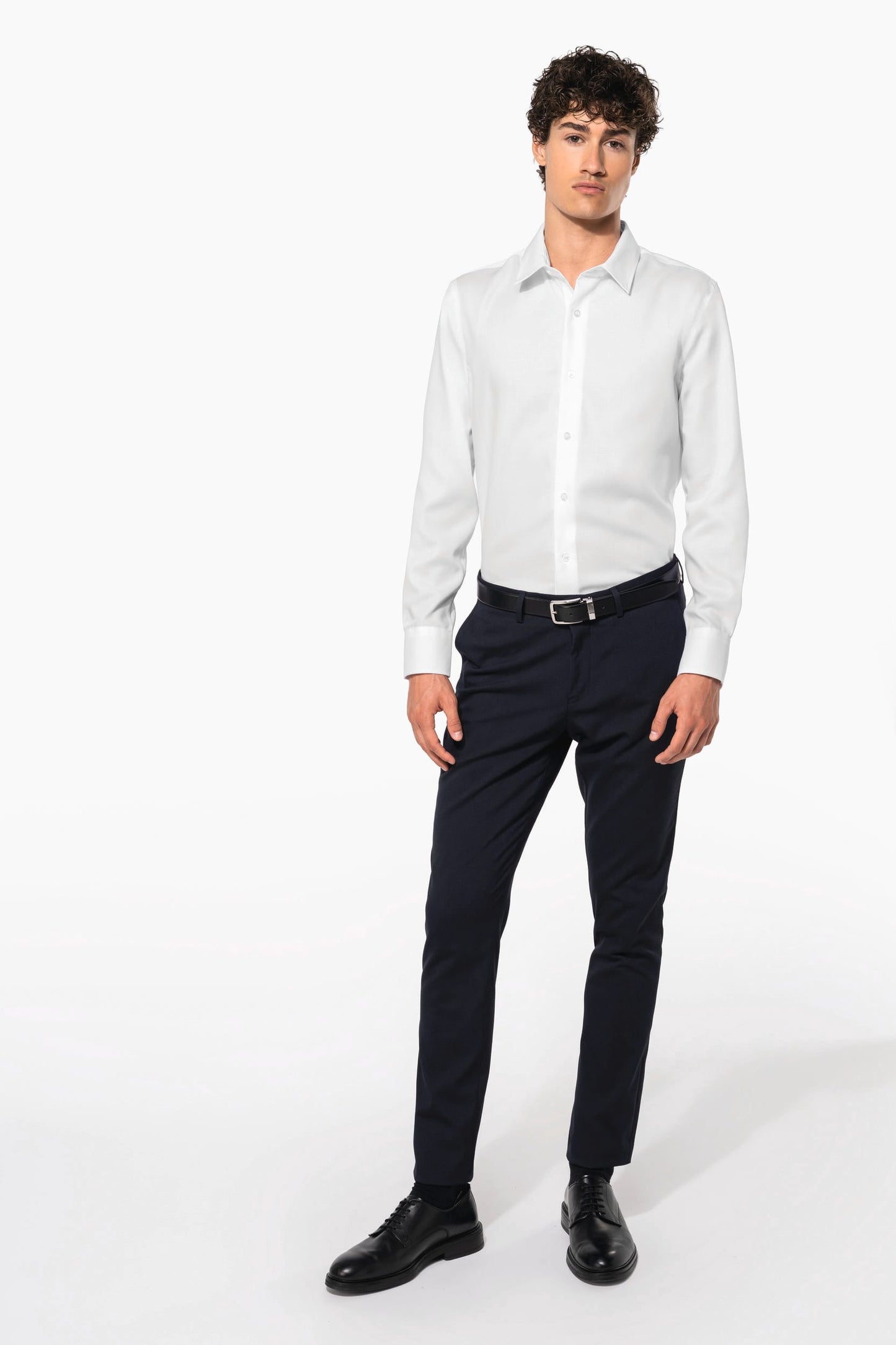 K522 - Camicia uomo attillata manica lunga no-stiro