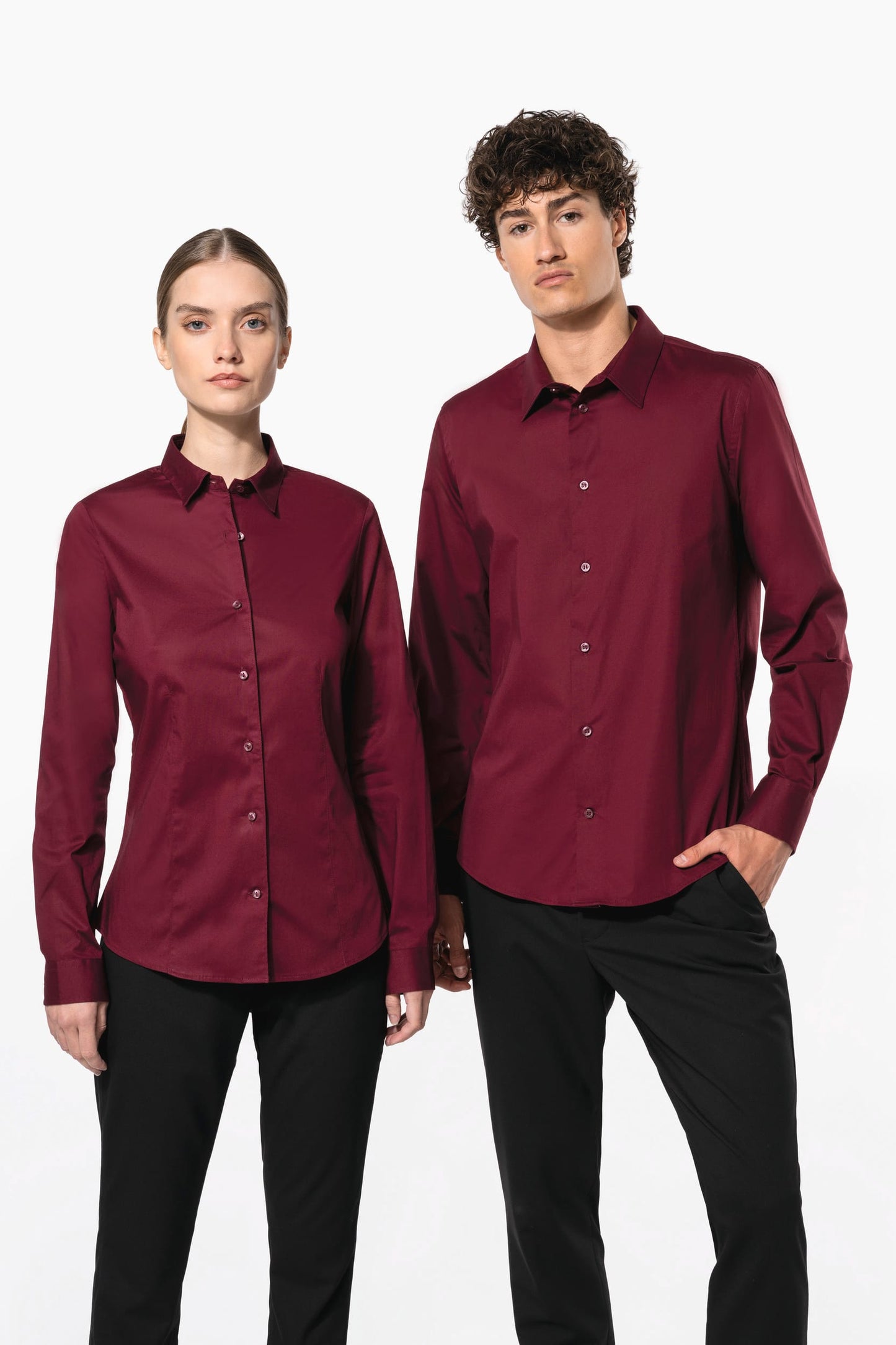 K530 - Camicia donna elasticizzata manica lunga