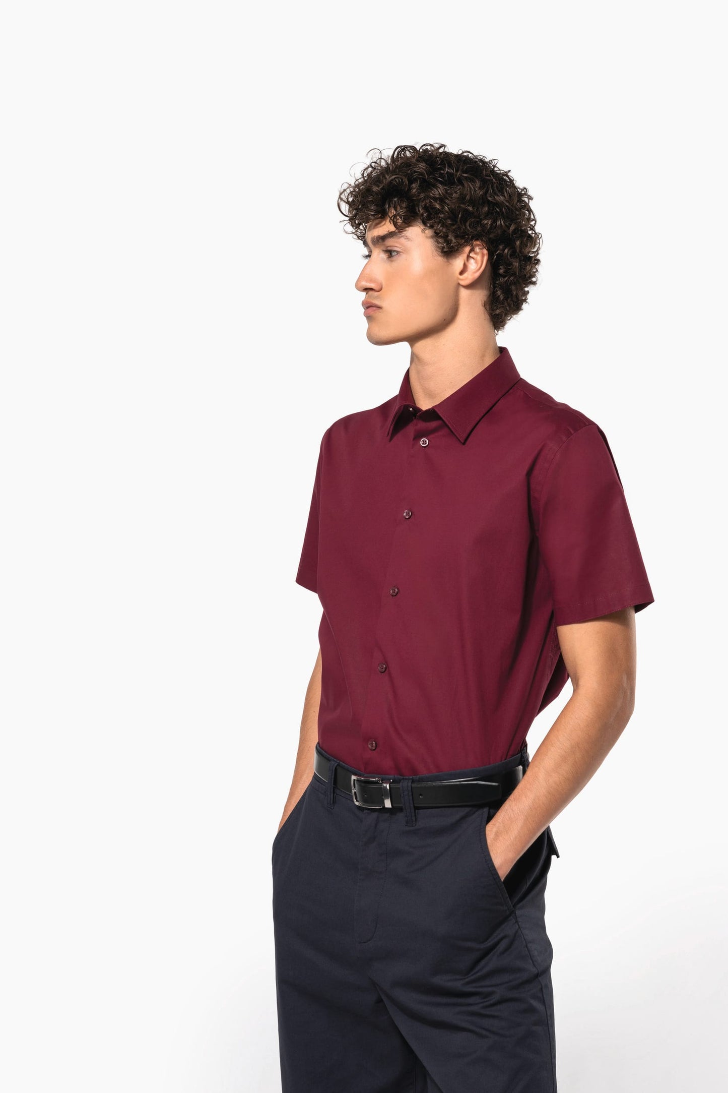 K531 - Camicia uomo elasticizzata manica corta