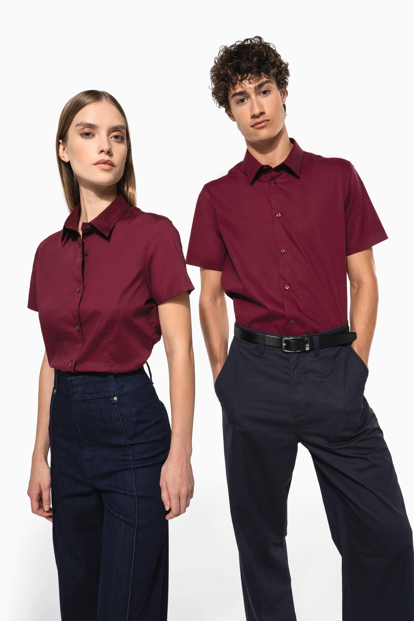 K532 - Camicia donna elasticizzata manica corta