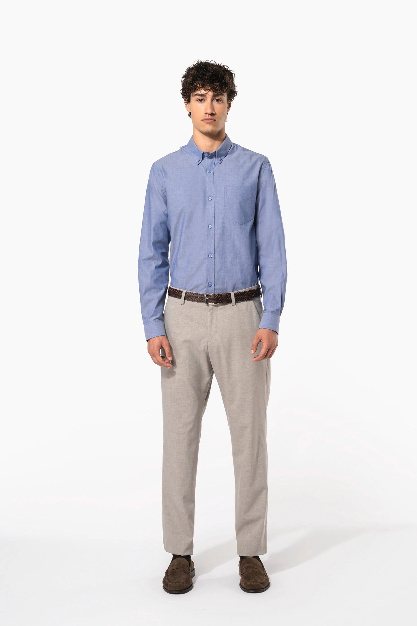 K533 - Camicia Oxford uomo manica lunga
