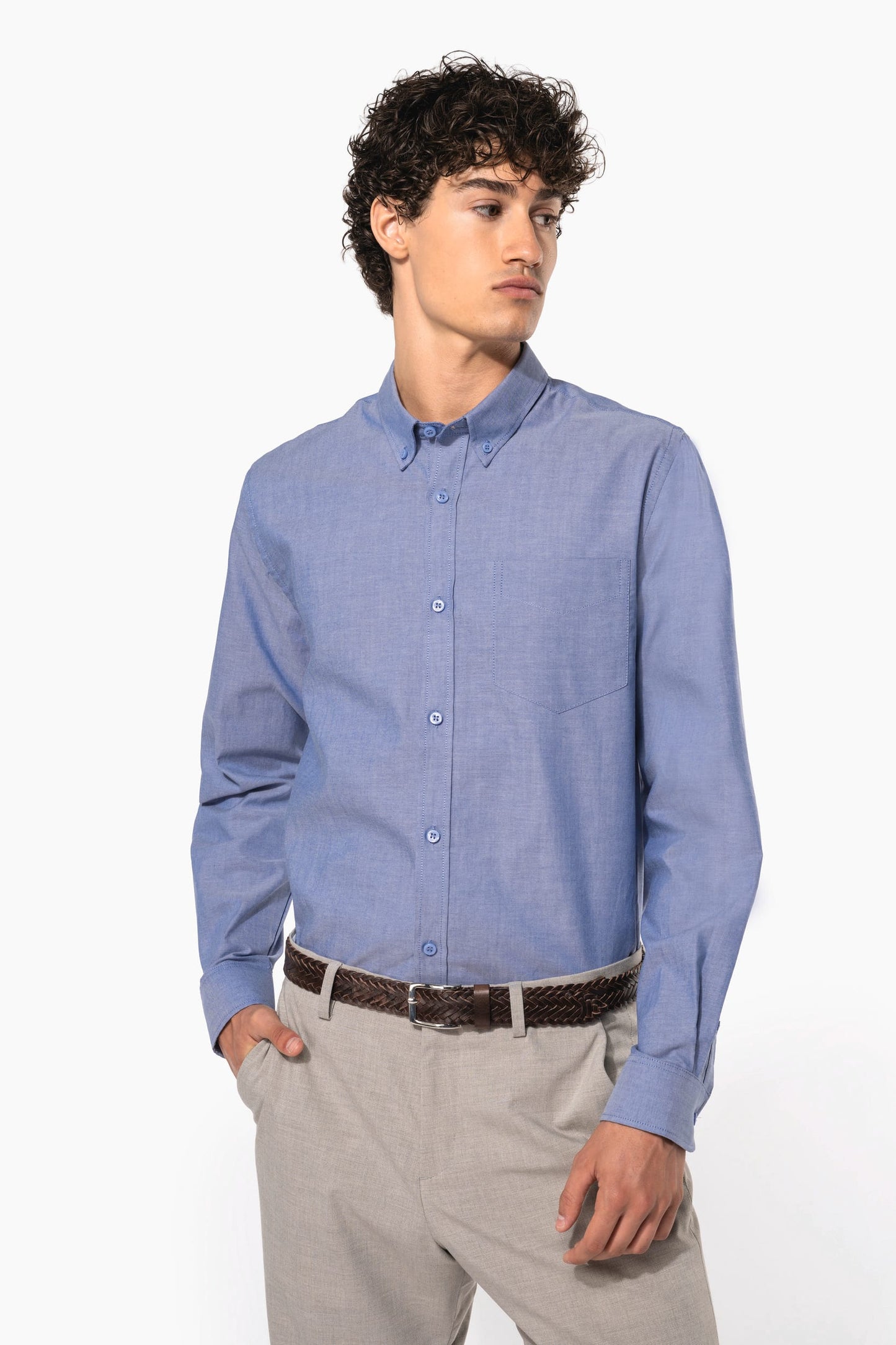 K533 - Camicia Oxford uomo manica lunga