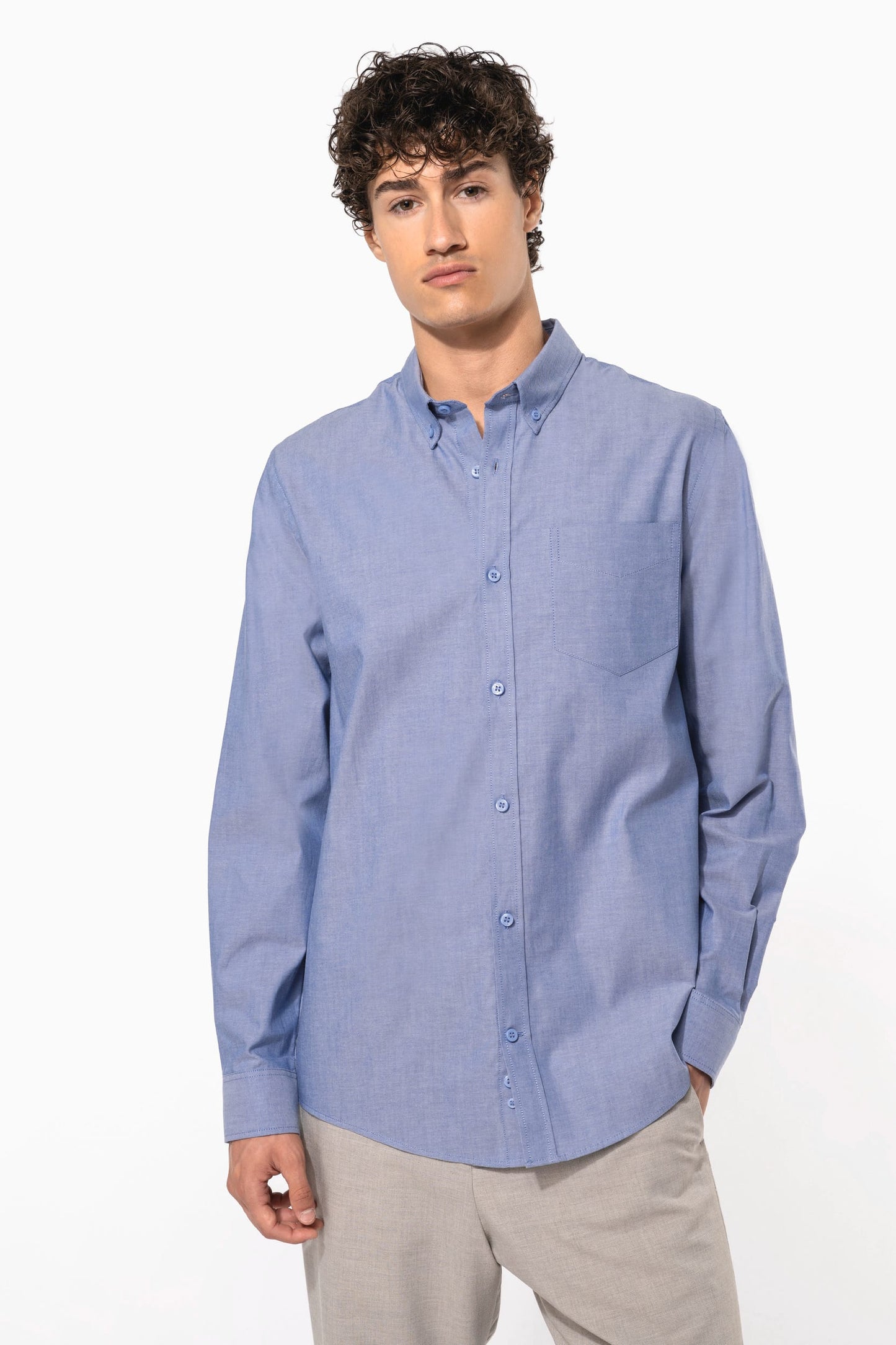 K533 - Camicia Oxford uomo manica lunga