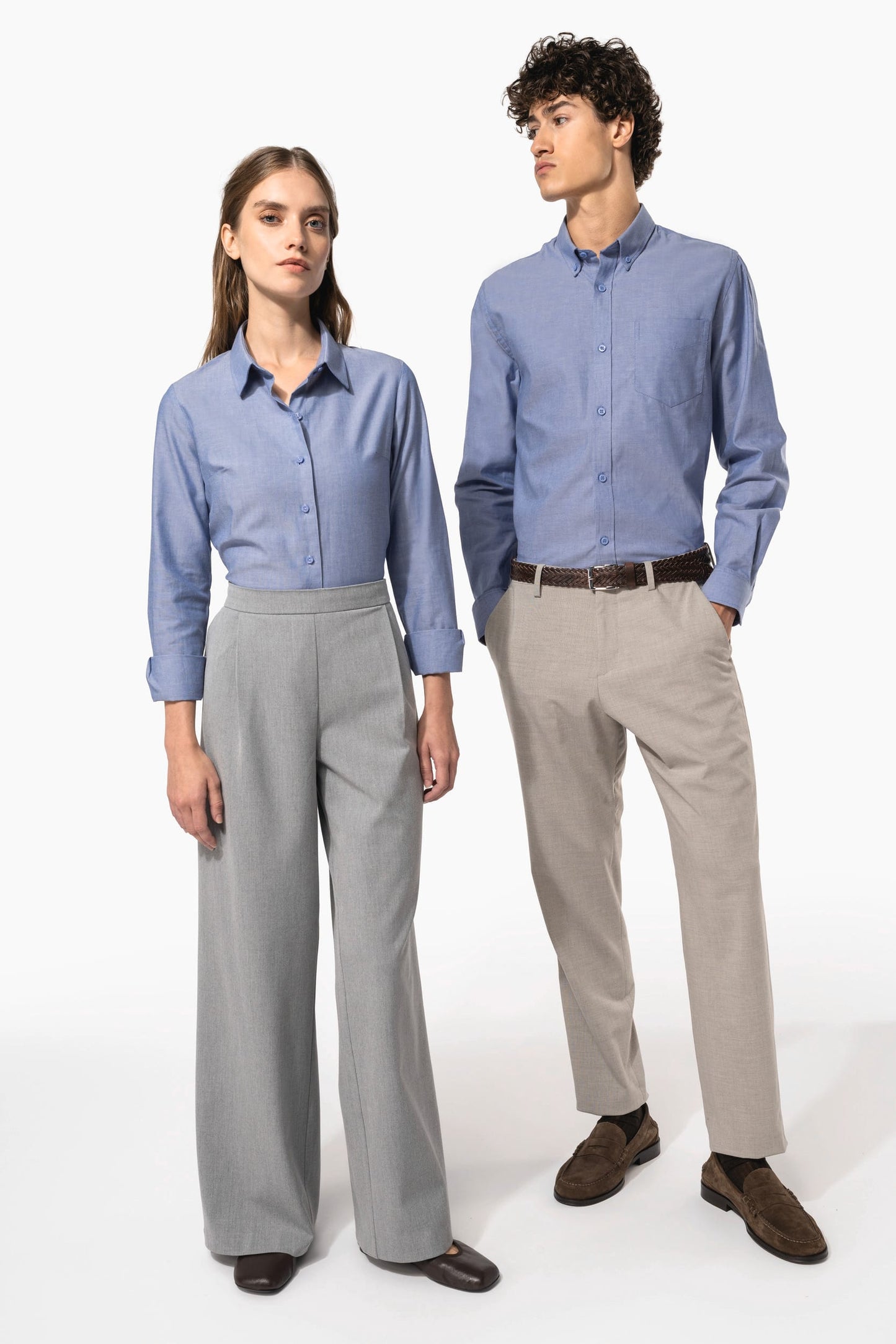 K534C - Camicia Oxford donna manica lunga