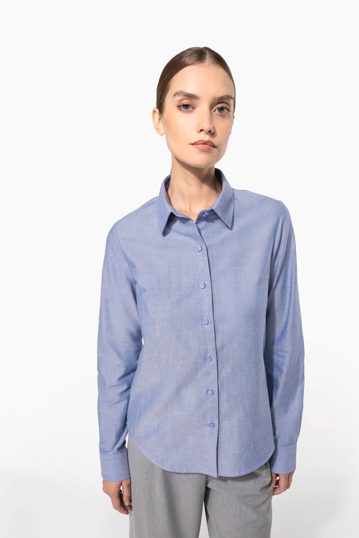 K534C - Camicia Oxford donna manica lunga