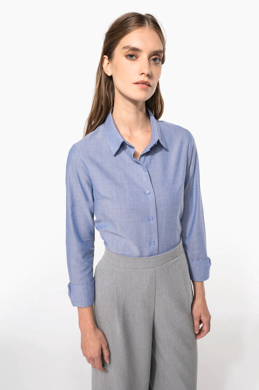 K534C - Camicia Oxford donna manica lunga
