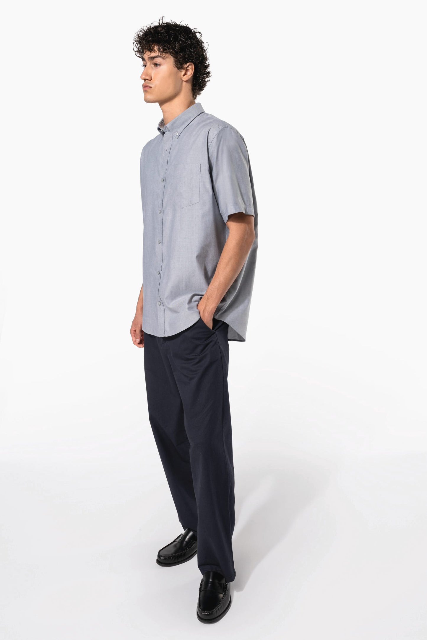 K535C - Camicia Oxford uomo manica corta