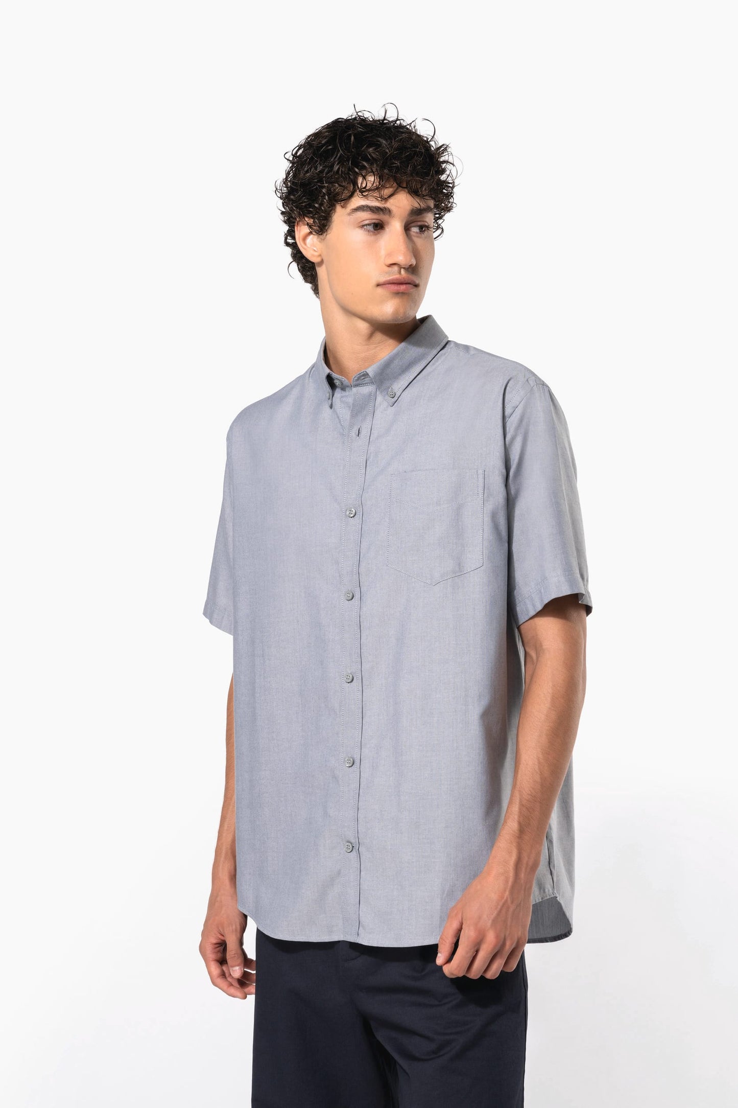 K535 - Camicia Oxford uomo manica corta