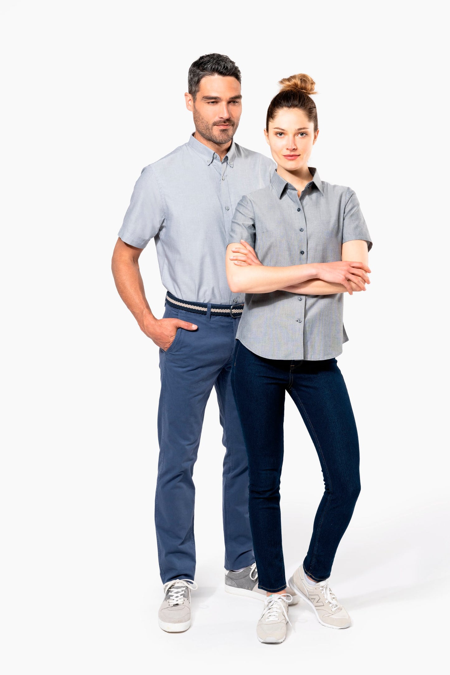 K535C - Camicia Oxford uomo manica corta