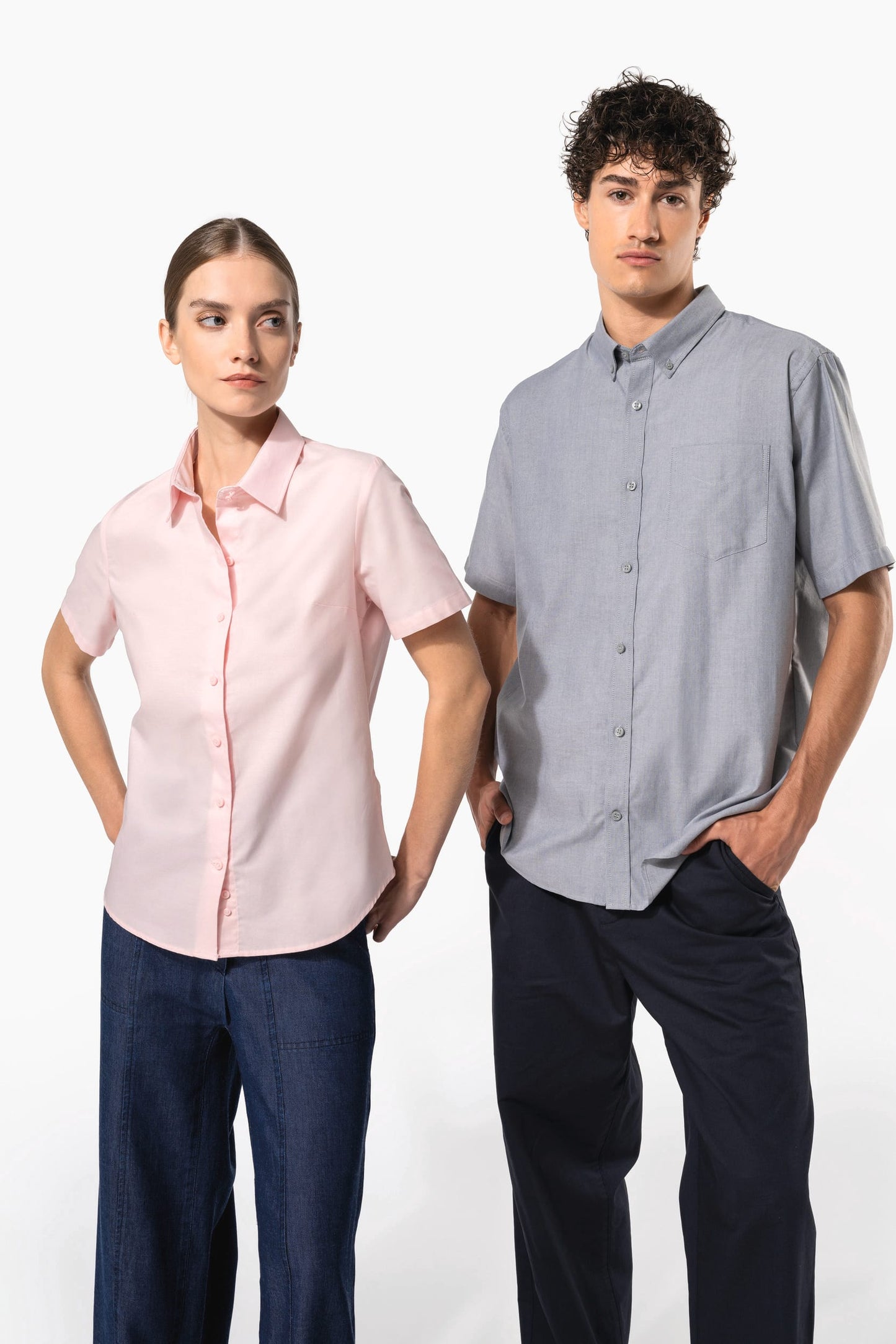 K536 - Camicia Oxford donna manica corta