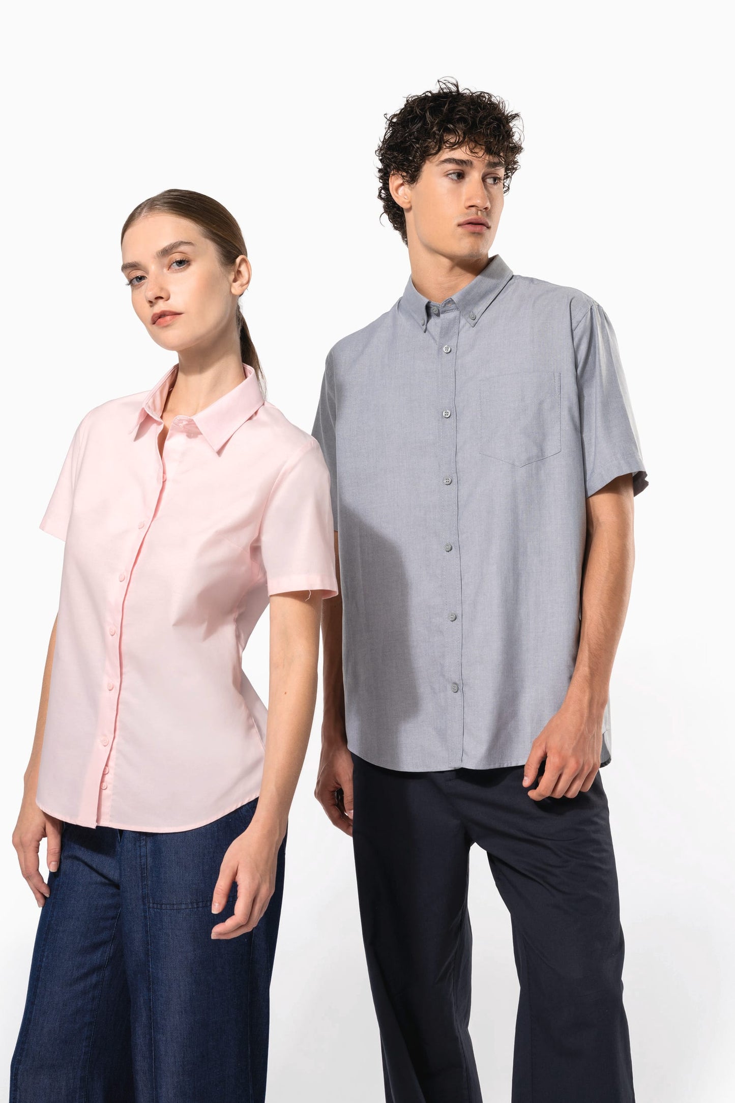 K535 - Camicia Oxford uomo manica corta