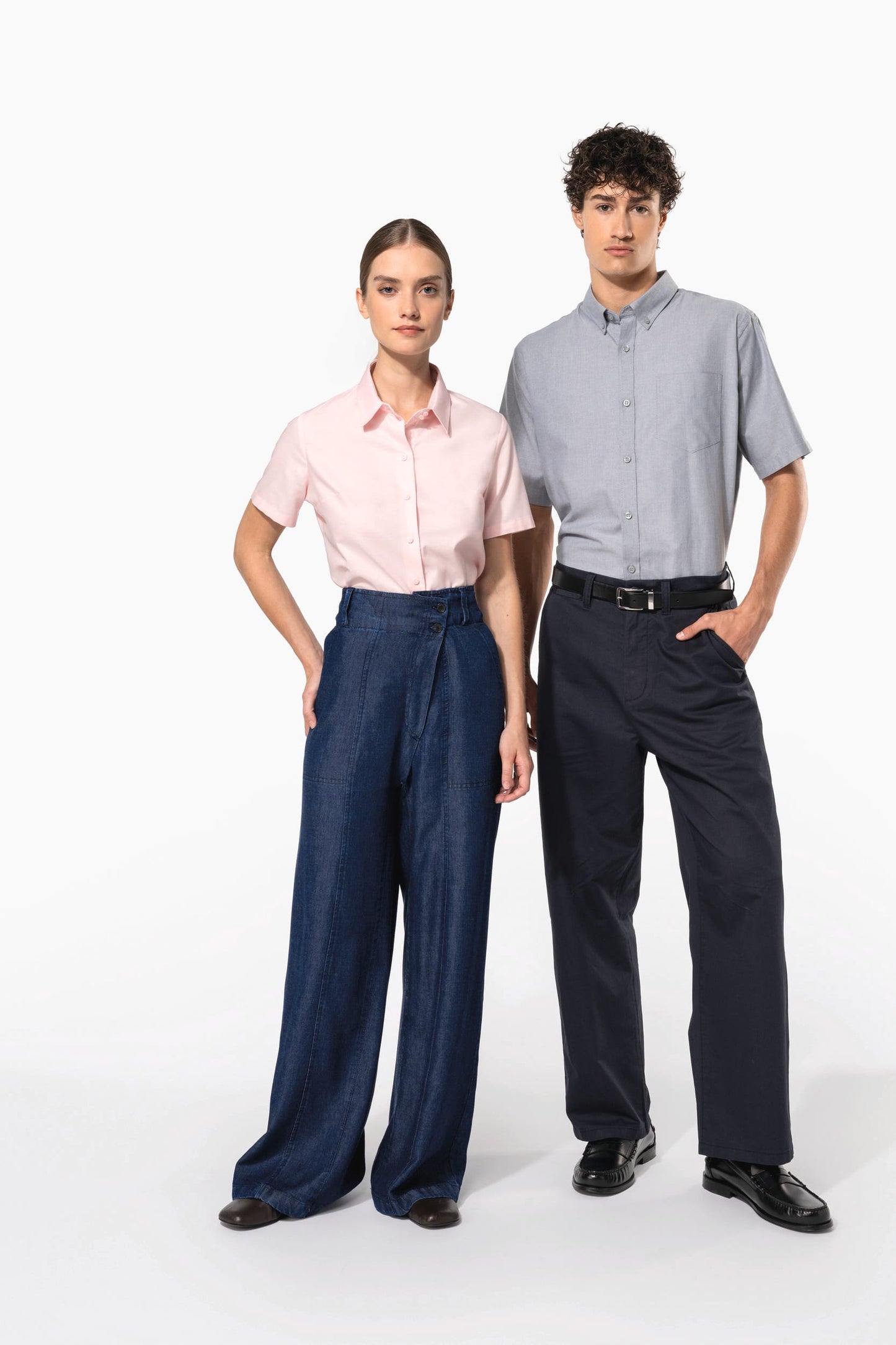 K536C - Camicia Oxford donna manica corta