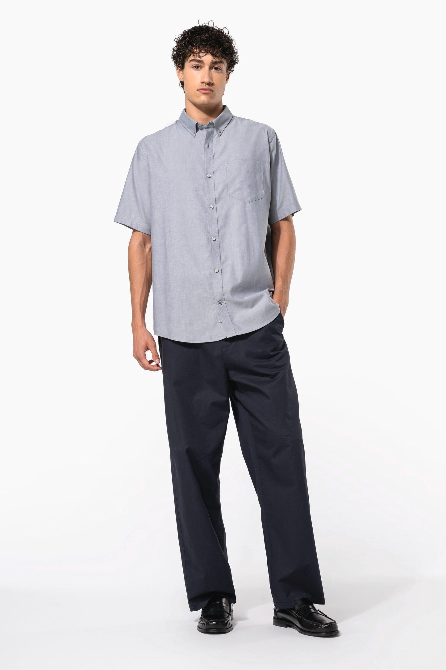 K535C - Camicia Oxford uomo manica corta