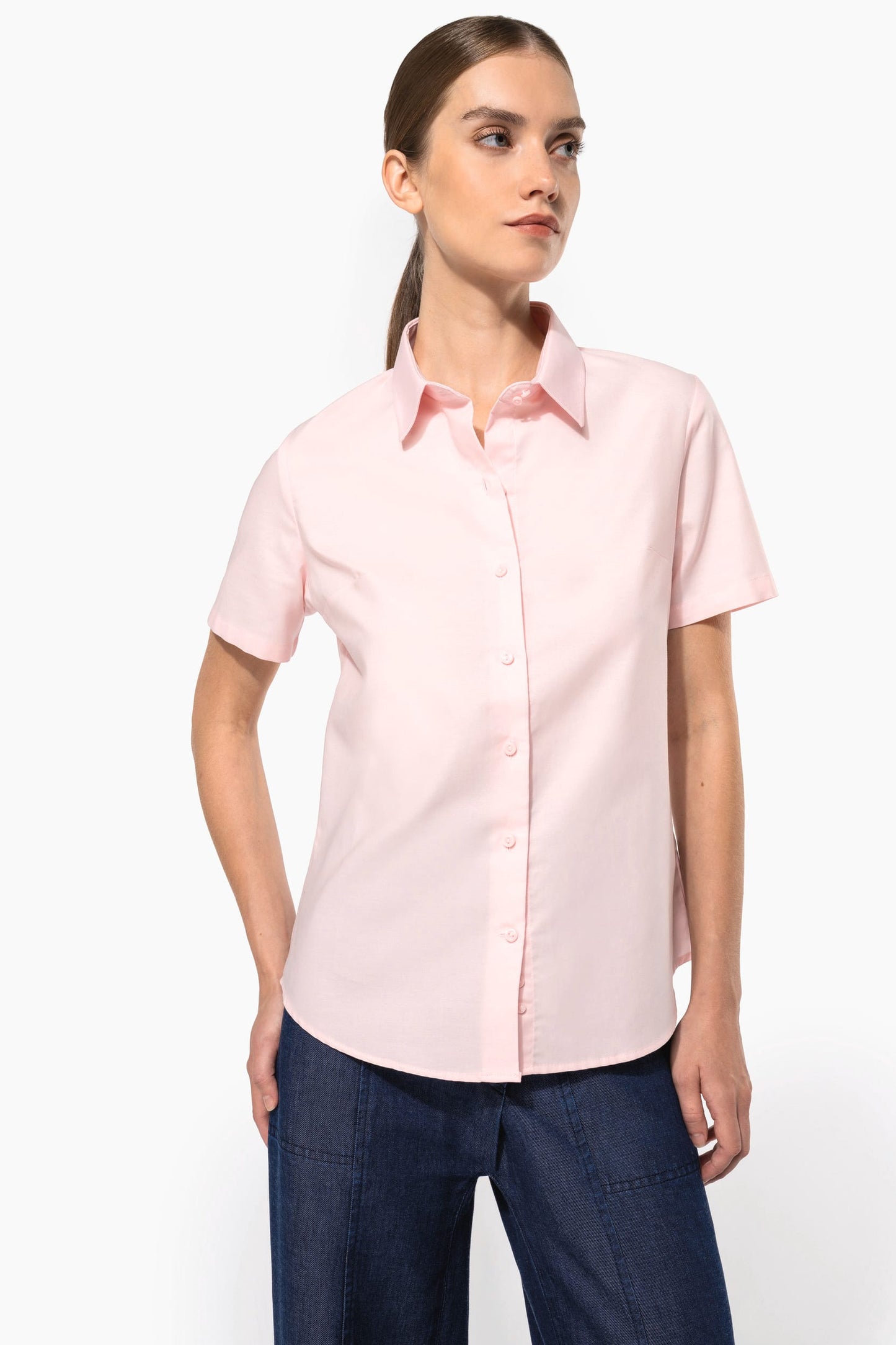 K536 - Camicia Oxford donna manica corta