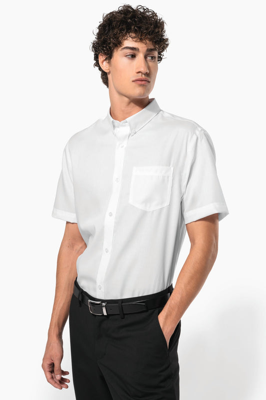 K539 - Camicia uomo Micro Twill manica corta no stiro