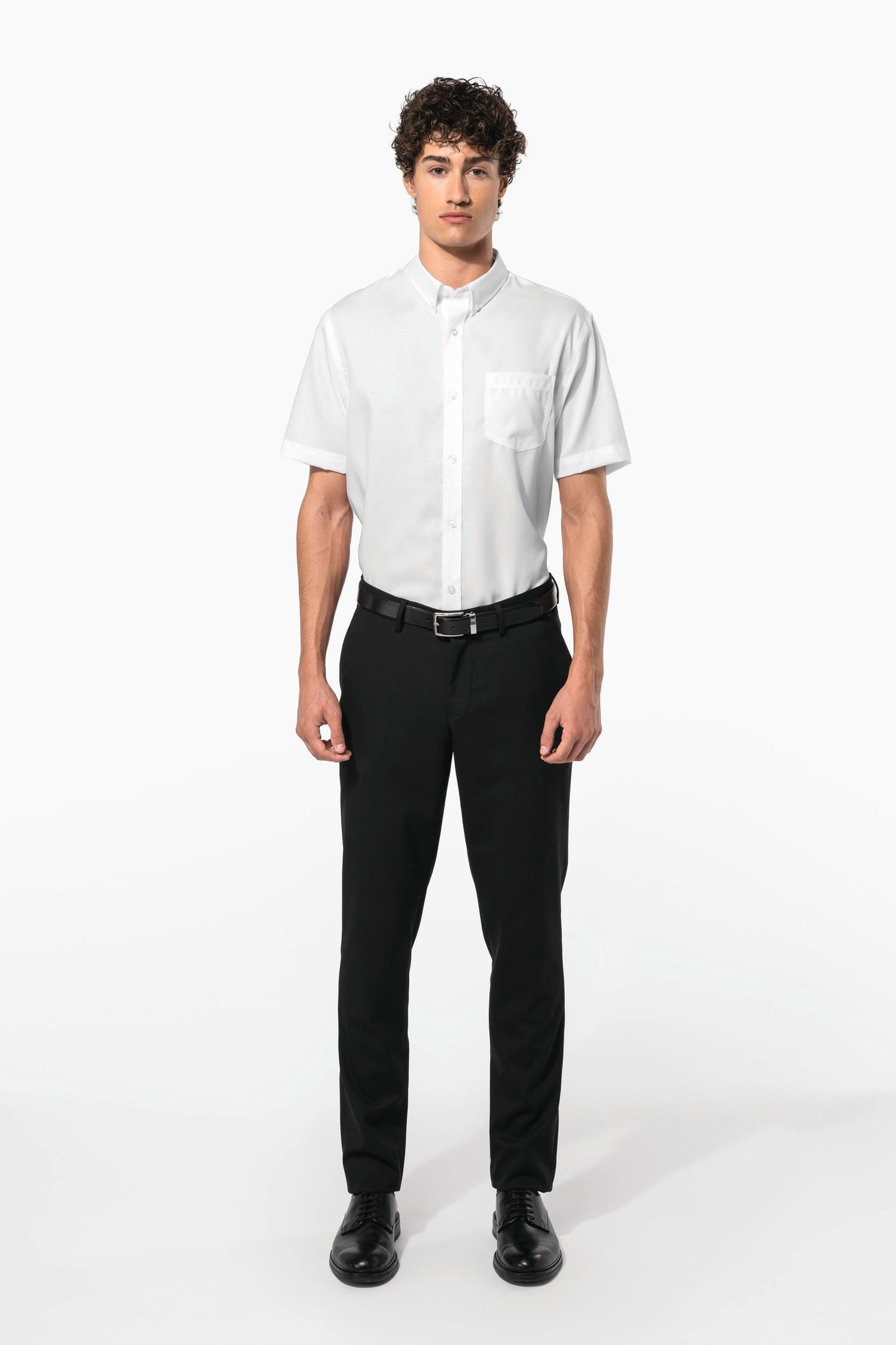 K539C - Camicia uomo Micro Twill manica corta no stiro