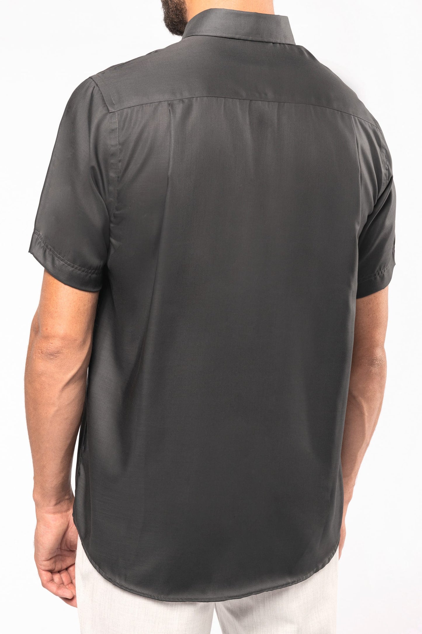 K539 - Camicia uomo Micro Twill manica corta no stiro