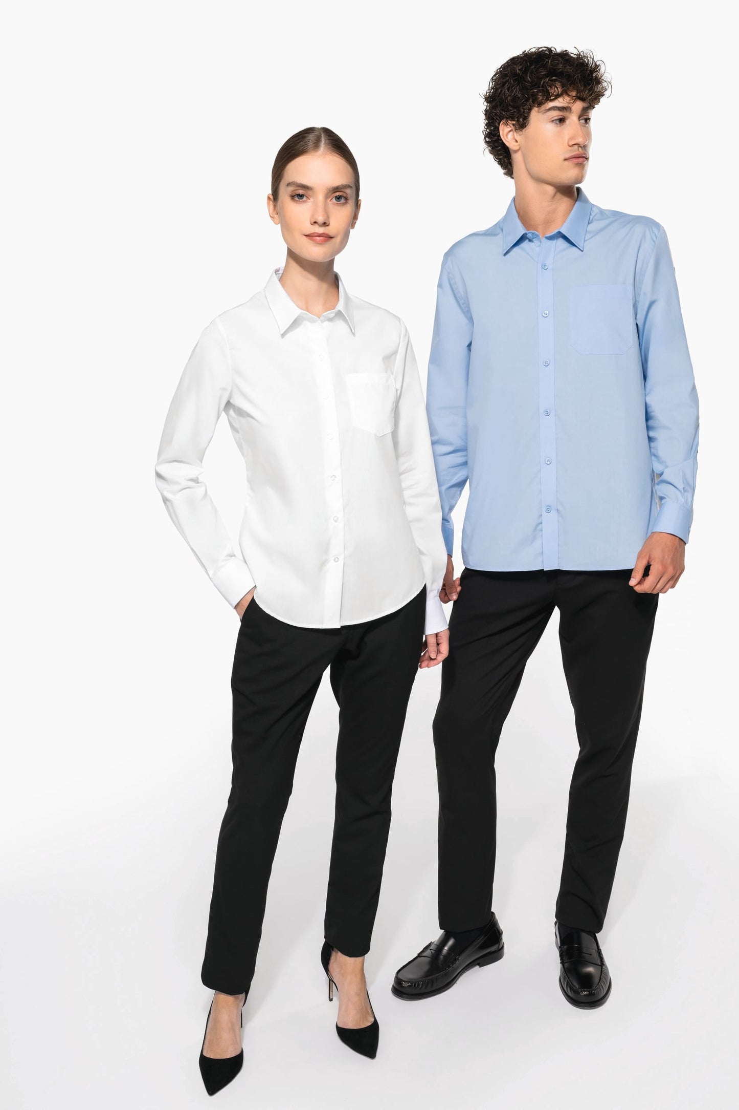 K542C - Camicia donna in popeline manica lunga